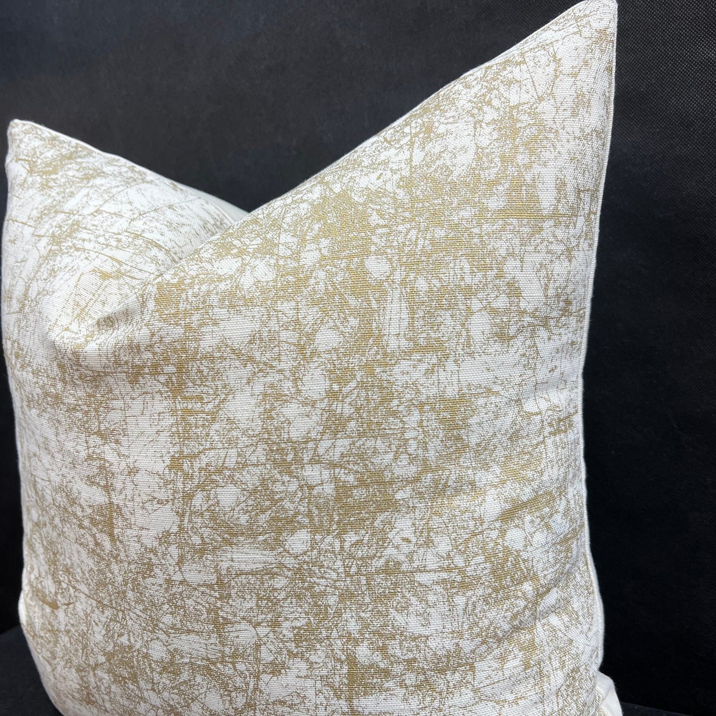 Luxury Designer Abstract Gold Cream Cushion Pillow Throw Cover