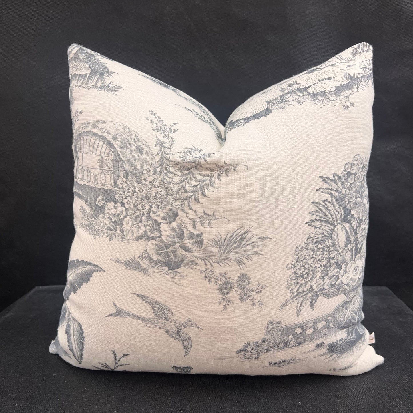 Chivasso Whisperers Garden Luxury Designer Toile Linen Grey Sofa Cushion Pillow Cover