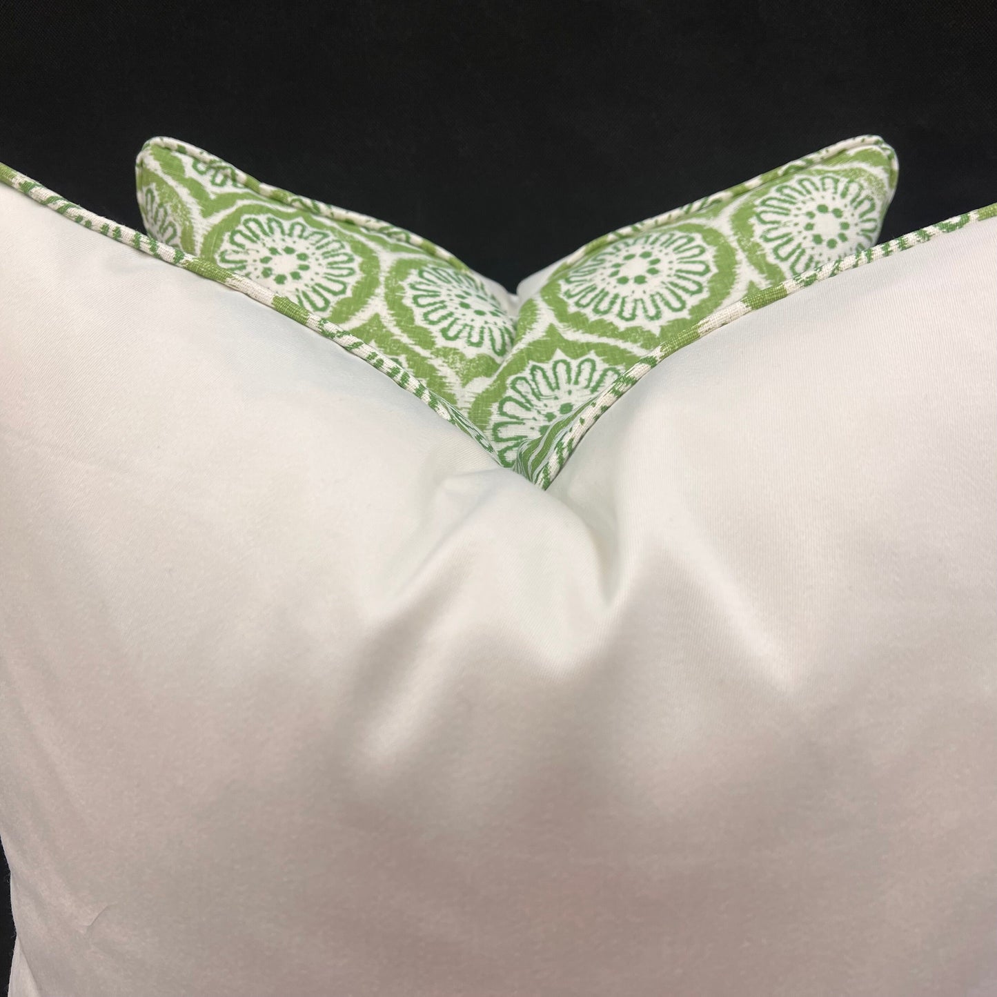 Rapture and Wright Daisy Chain Green White Cushion Pillow Throw Cover
