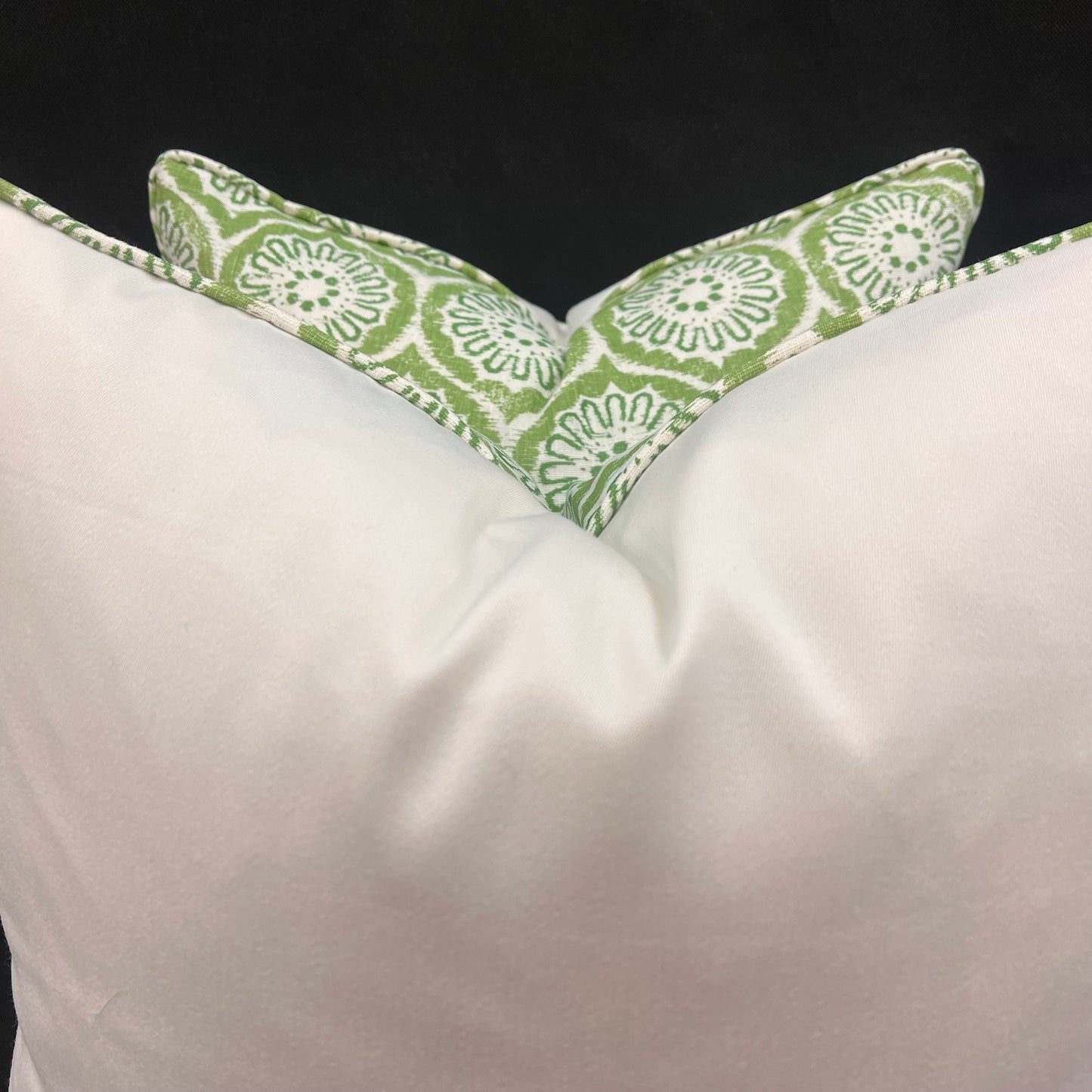 Rapture and Wright Daisy Chain Green White Cushion Pillow Throw Cover