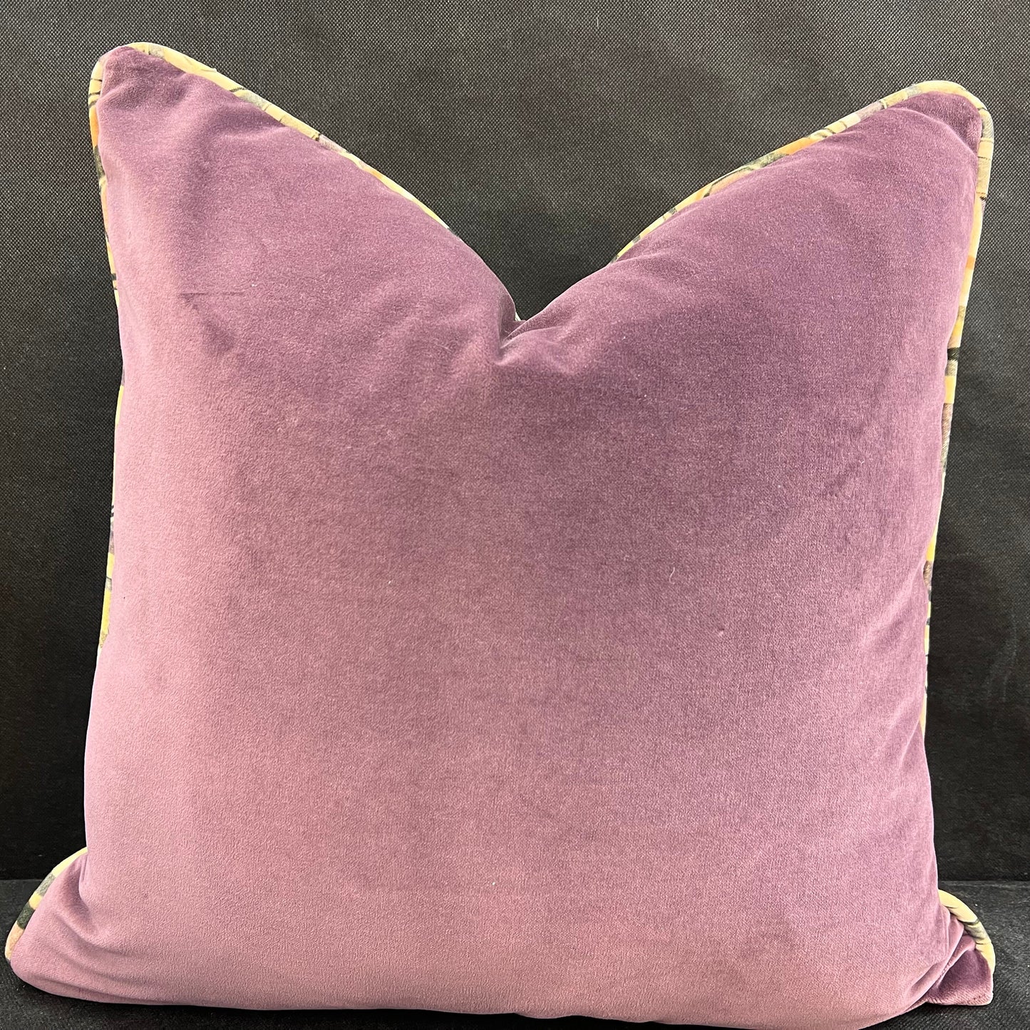 Boeme Luxury Designer Contemporary Taupe Grey Mauve Velvet Cushion Throw Pillow Cover