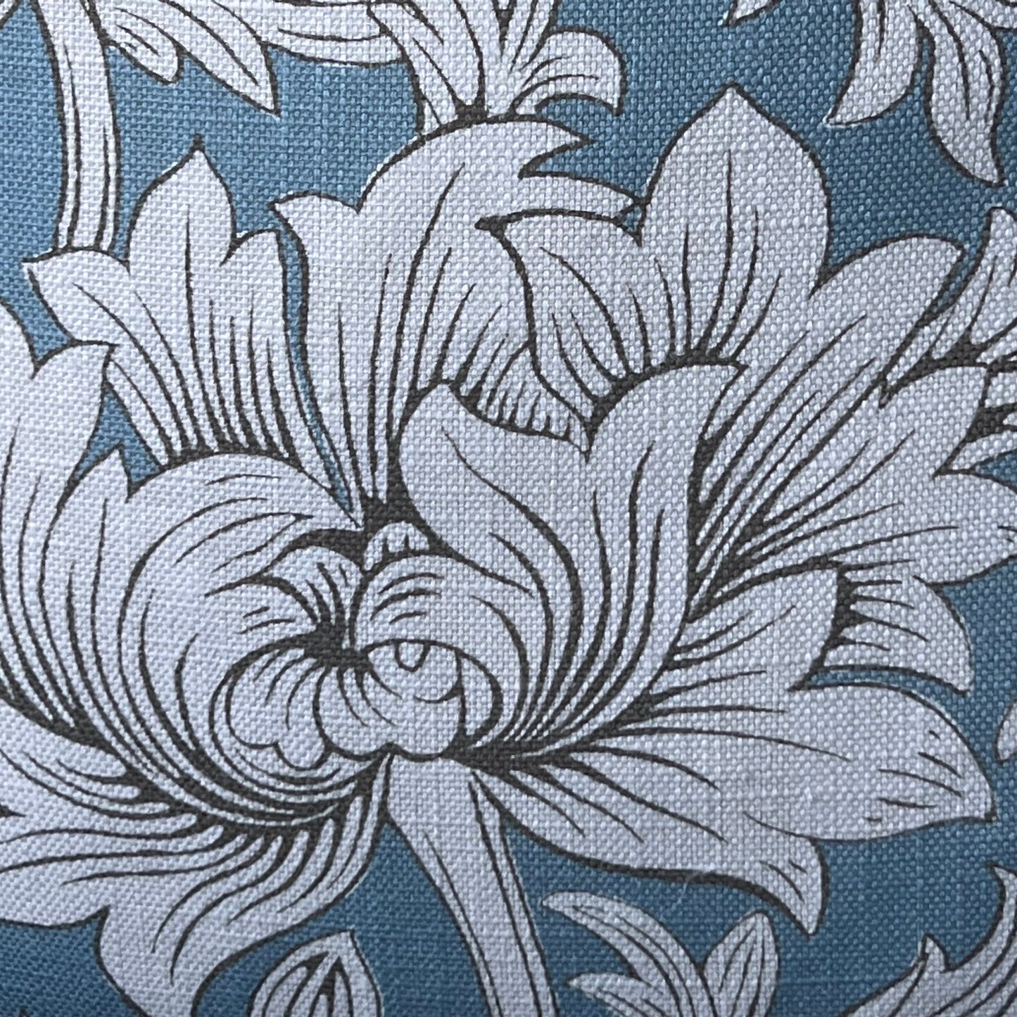 William Morris Chrysanthemum Toile Luxury Designer Fabric Vintage Blue Floral Cushion Pillow Cover