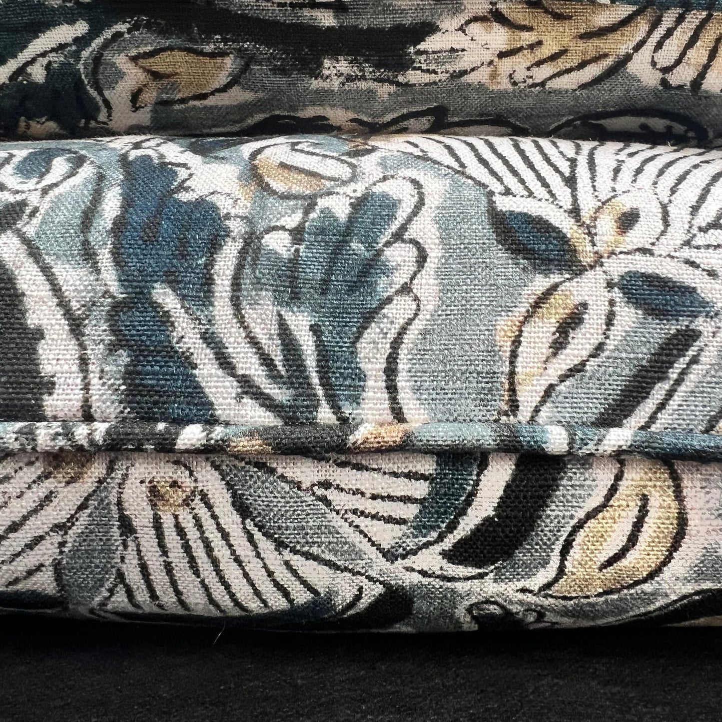 William Yeoward Kalamos Blue Black Contemporary Fabric Cushion Pillow Cover