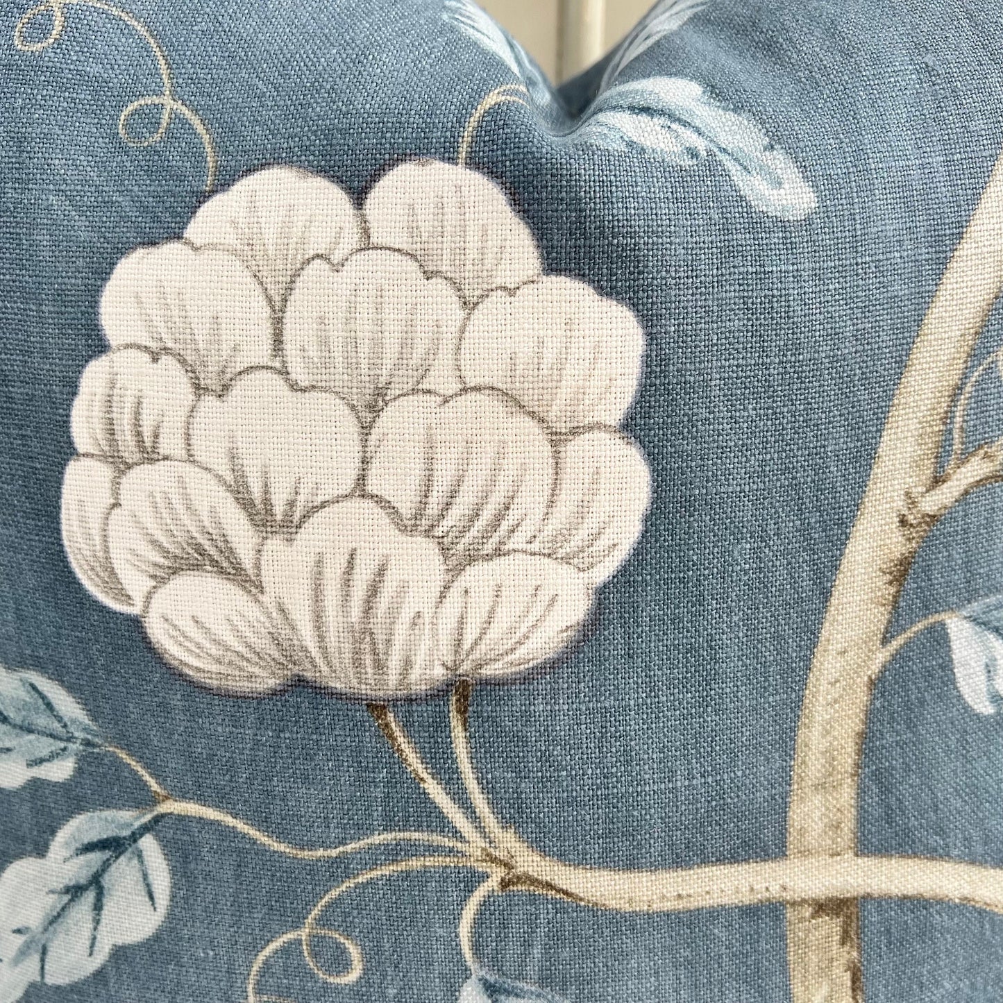 Colefax and Fowler Snowtree Luxury Designer Blue Decorative Cushion Pillow Cover