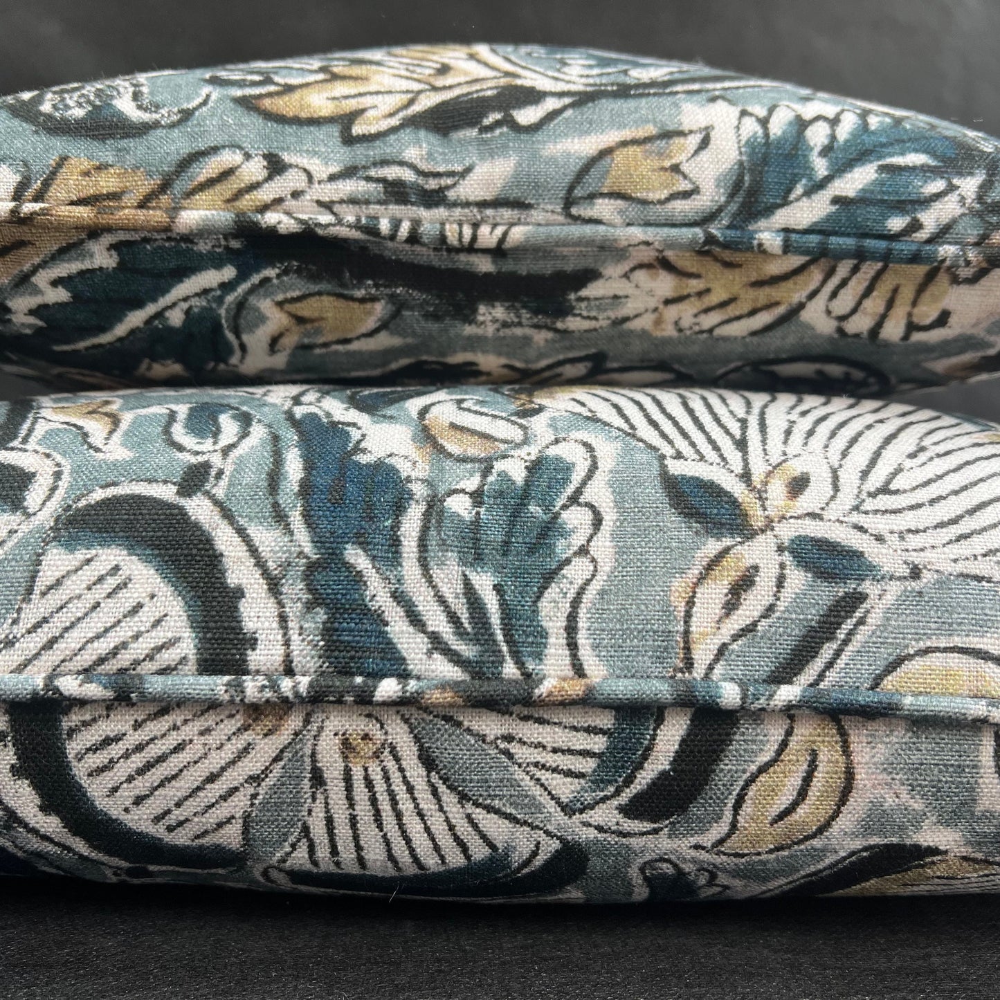 William Yeoward Kalamos Blue Black Contemporary Fabric Cushion Pillow Cover