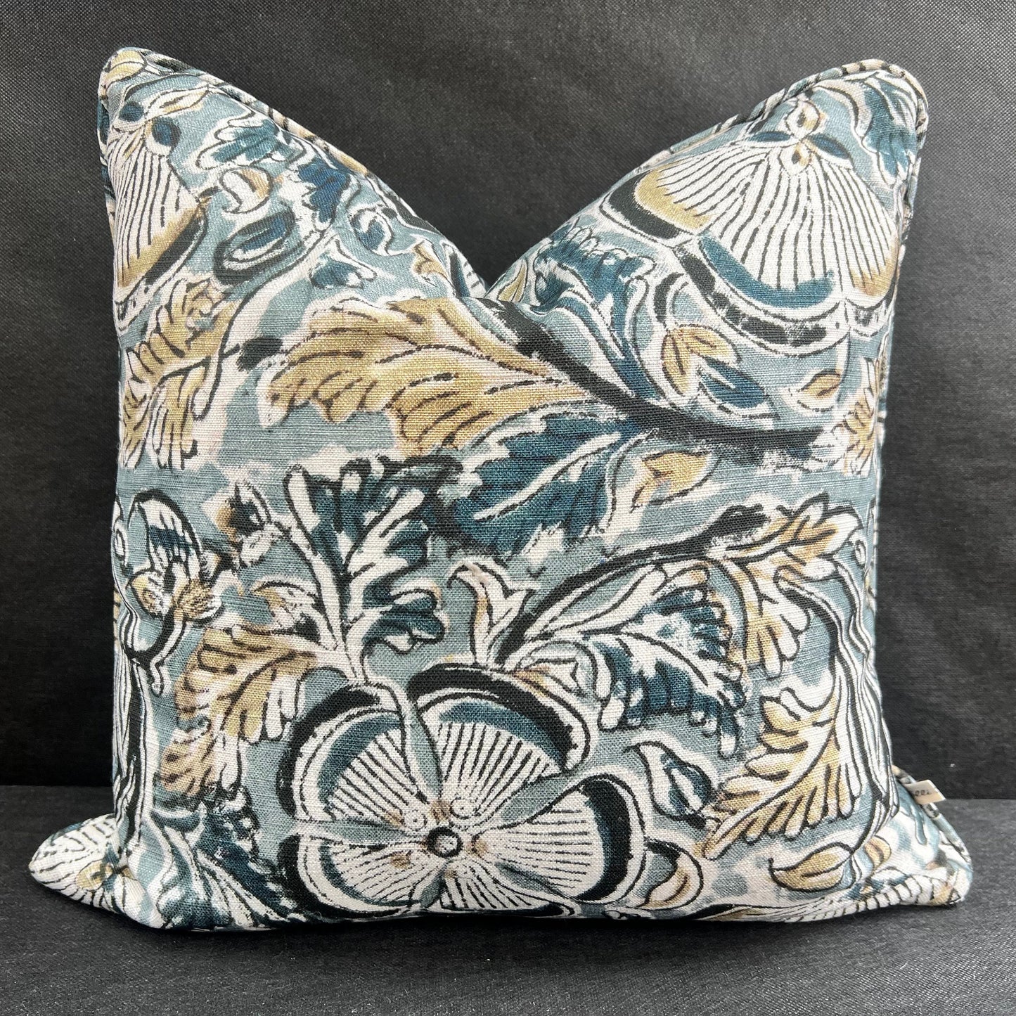 William Yeoward Kalamos Blue Black Contemporary Fabric Cushion Pillow Cover