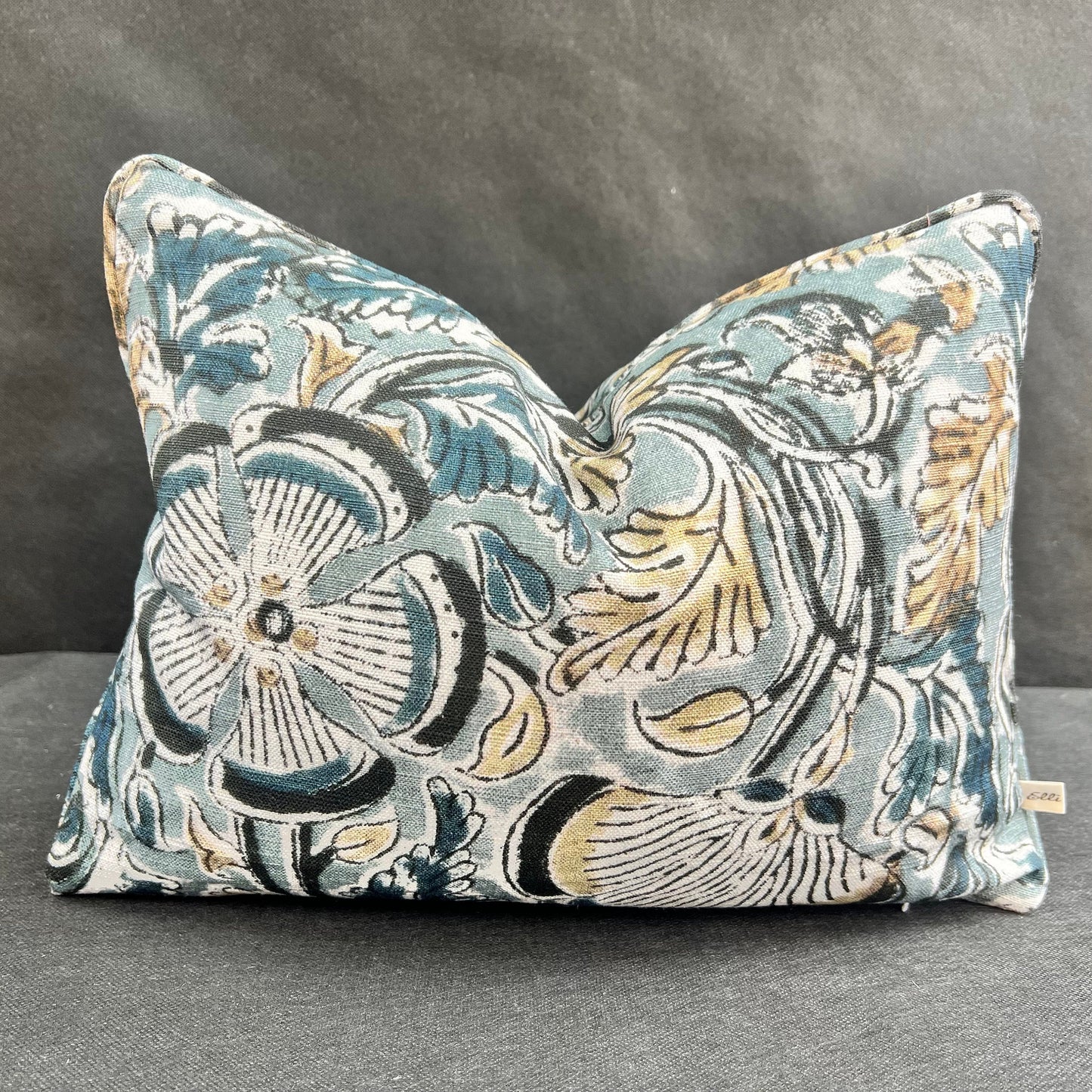 William Yeoward Kalamos Blue Black Contemporary Fabric Cushion Pillow Cover
