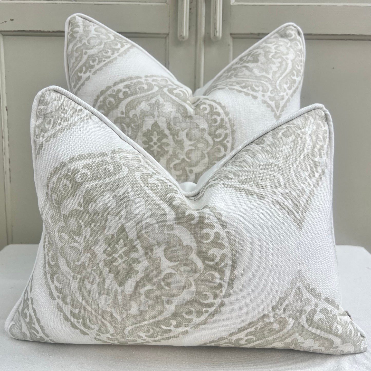 Jane Churchill Blakewater Designer Linen Beige Neutral Fabric Sofa Cushion Pillow Cover Throw