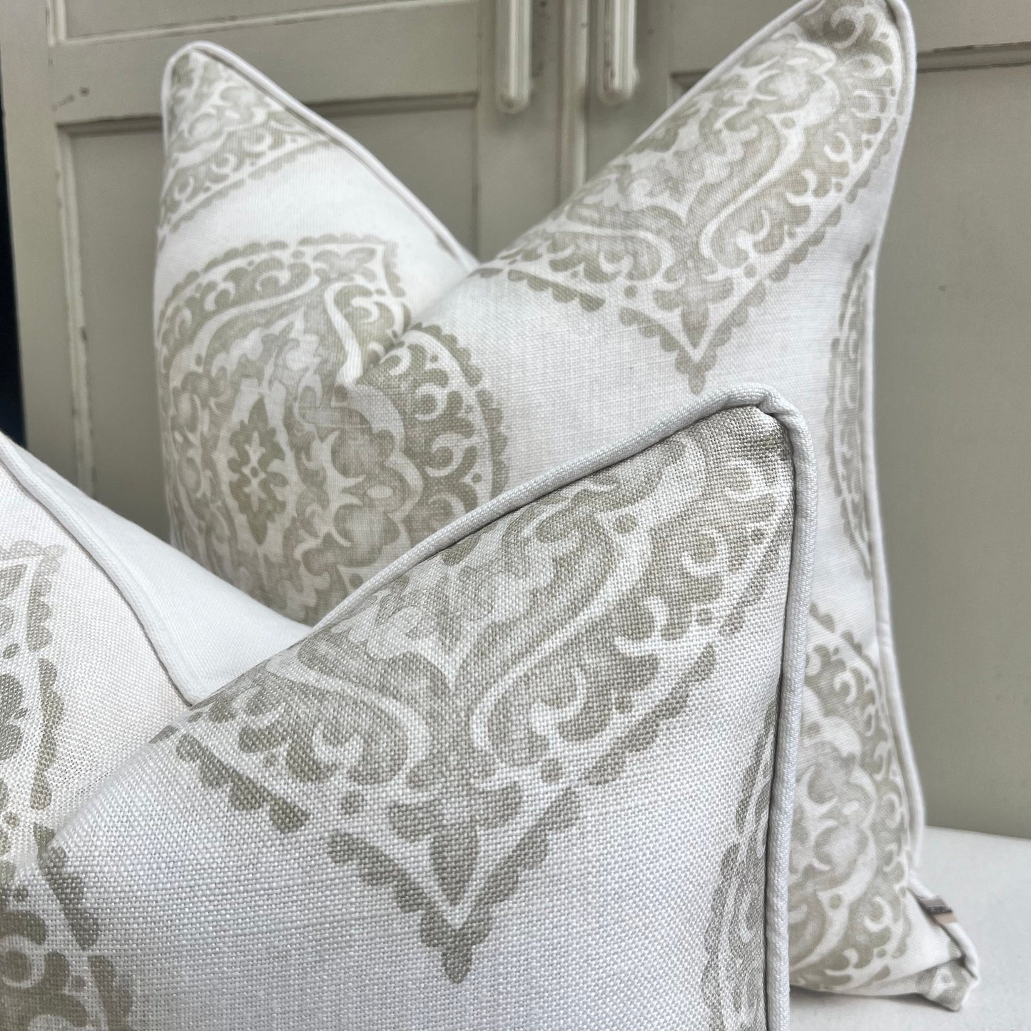 Jane Churchill Blakewater Designer Linen Beige Neutral Fabric Sofa Cushion Pillow Cover Throw