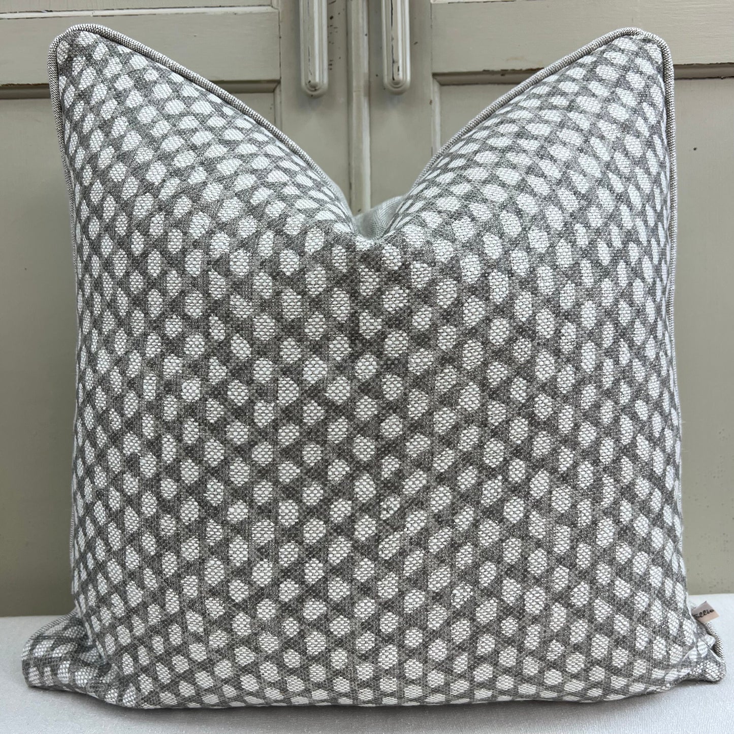 Fermoie Wicker Luxury Designer Decorative Grey Beige Linen Cushion Pillow Throw Cover