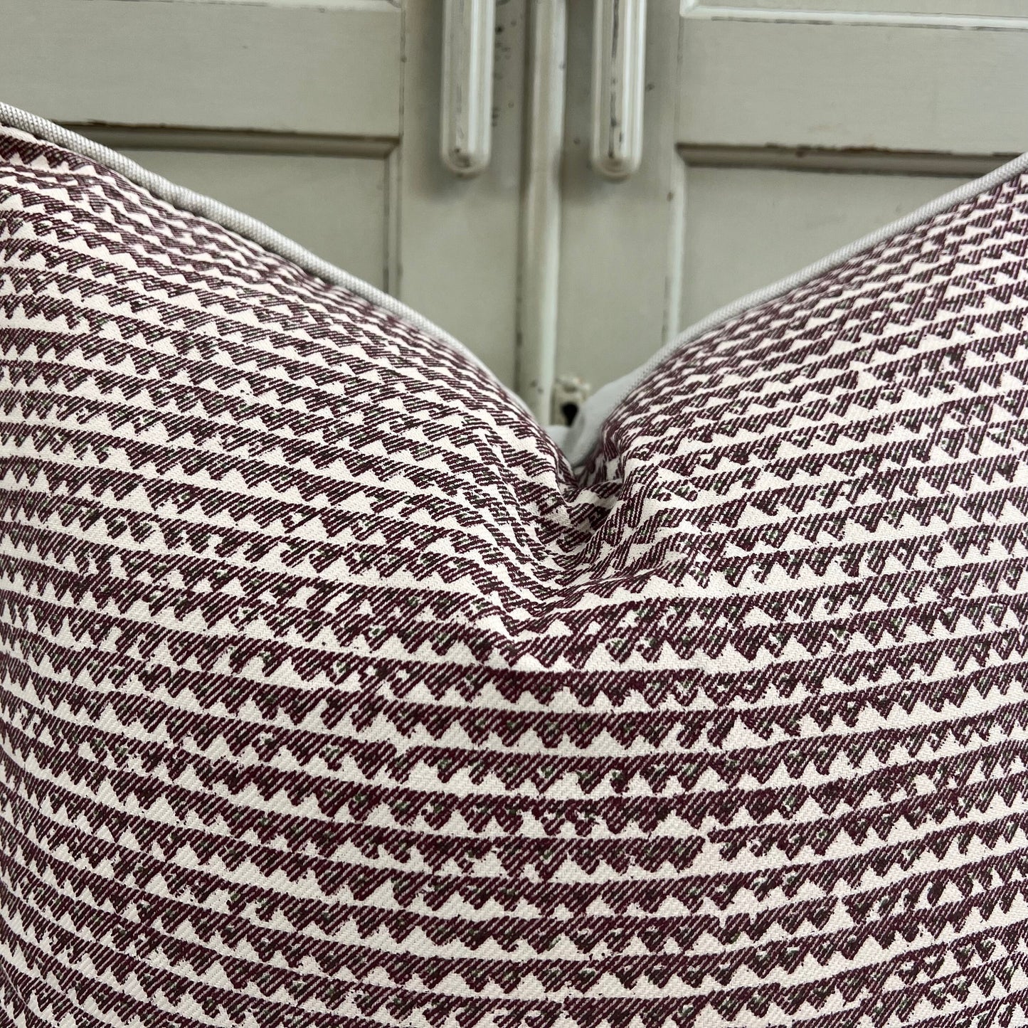 Cushions Made In Fermoie Mendip Burgundy Neutral Cotton Cushion Pillow Throw Cover