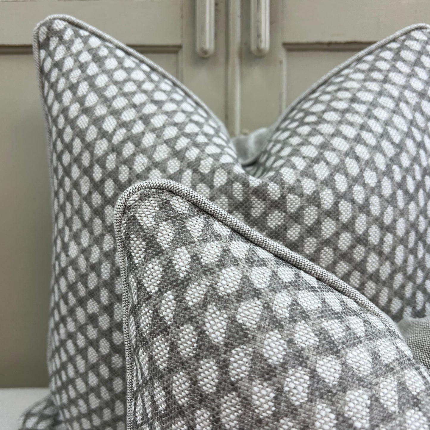 Fermoie Wicker Luxury Designer Decorative Grey Beige Linen Cushion Pillow Throw Cover