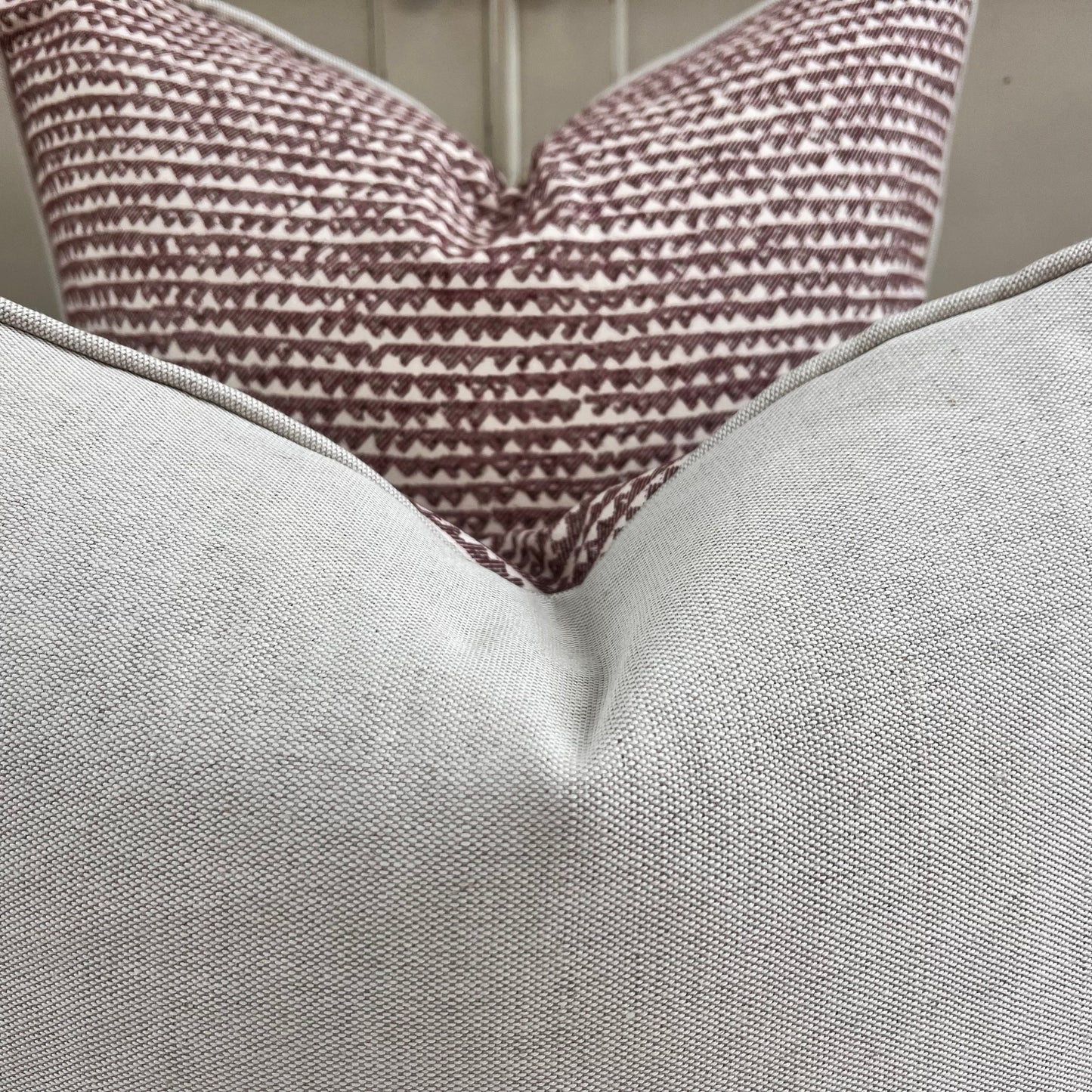 Cushions Made In Fermoie Mendip Burgundy Neutral Cotton Cushion Pillow Throw Cover
