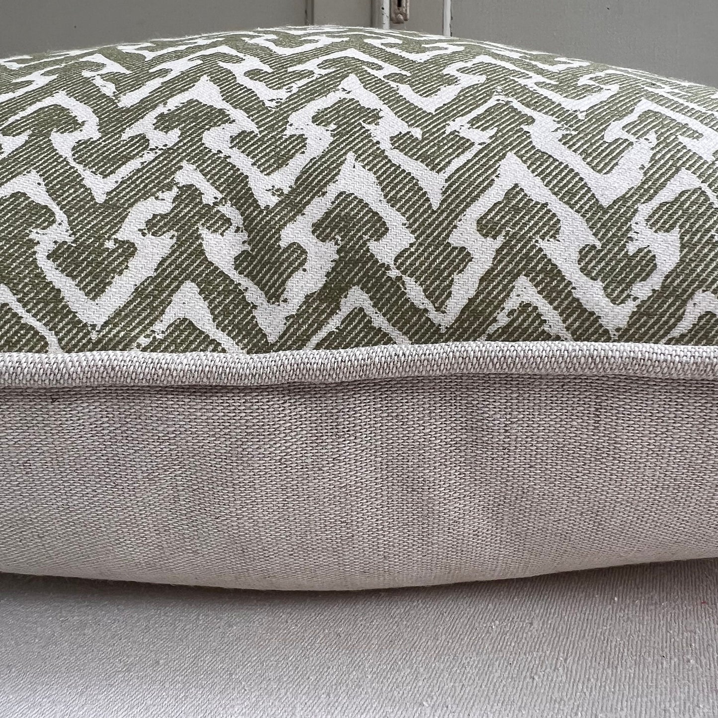Cushions Made In Fermoie Rabanna Cotton Decorative Neutral Green Cushion Pillow Throw Cover