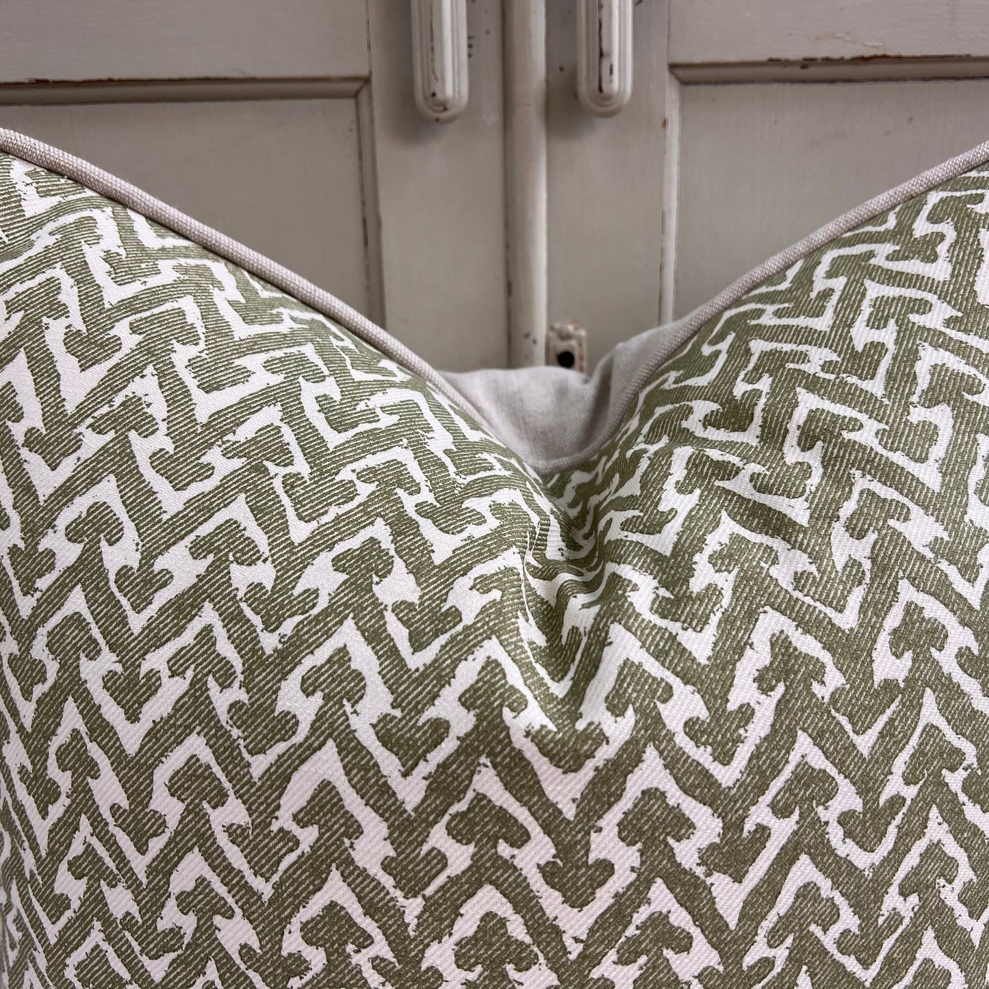 Cushions Made In Fermoie Rabanna Cotton Decorative Neutral Green Cushion Pillow Throw Cover
