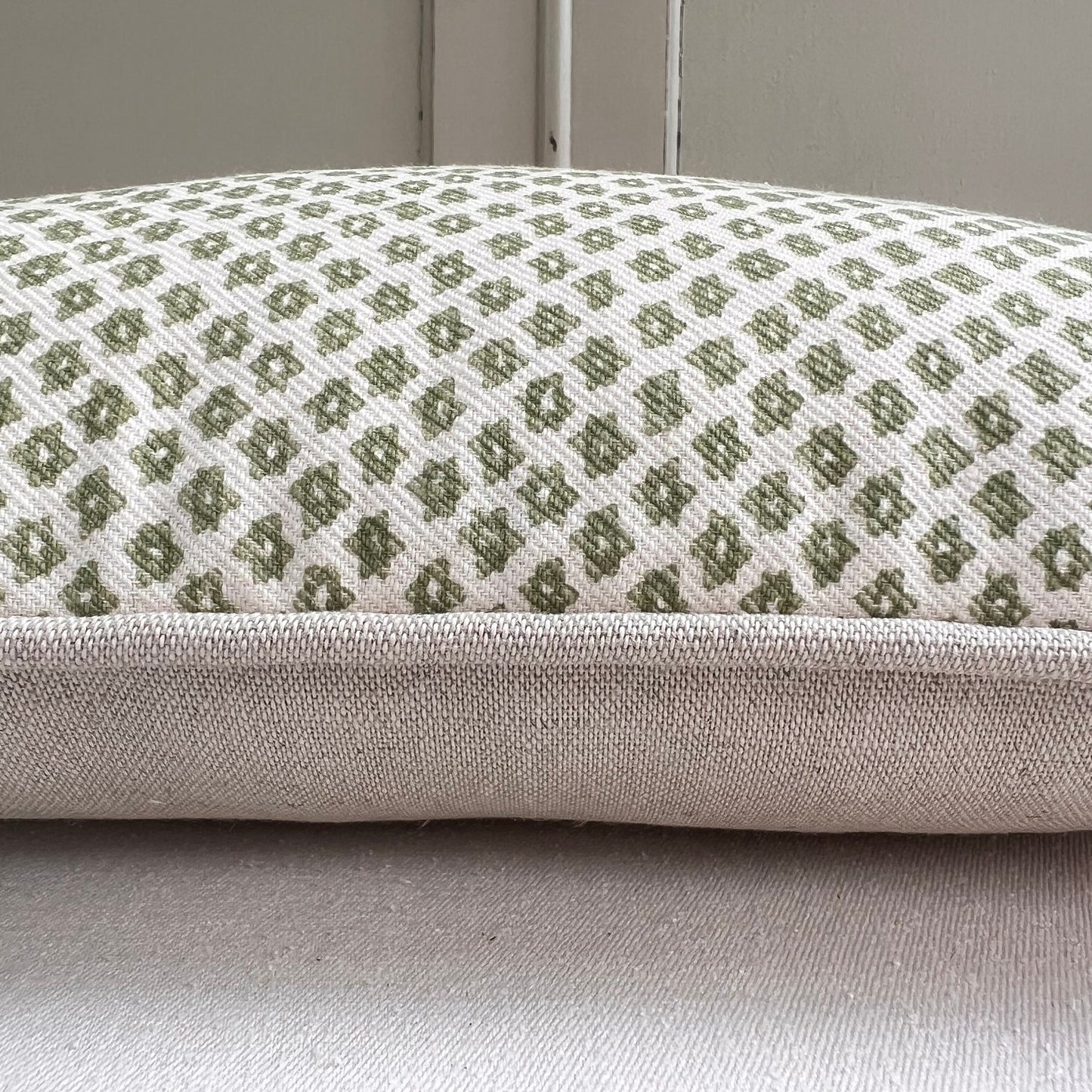 Cushions Made In Fermoie Marden Luxury Designer Decorative Green Cream Cotton Cushion Pillow Throw Cover