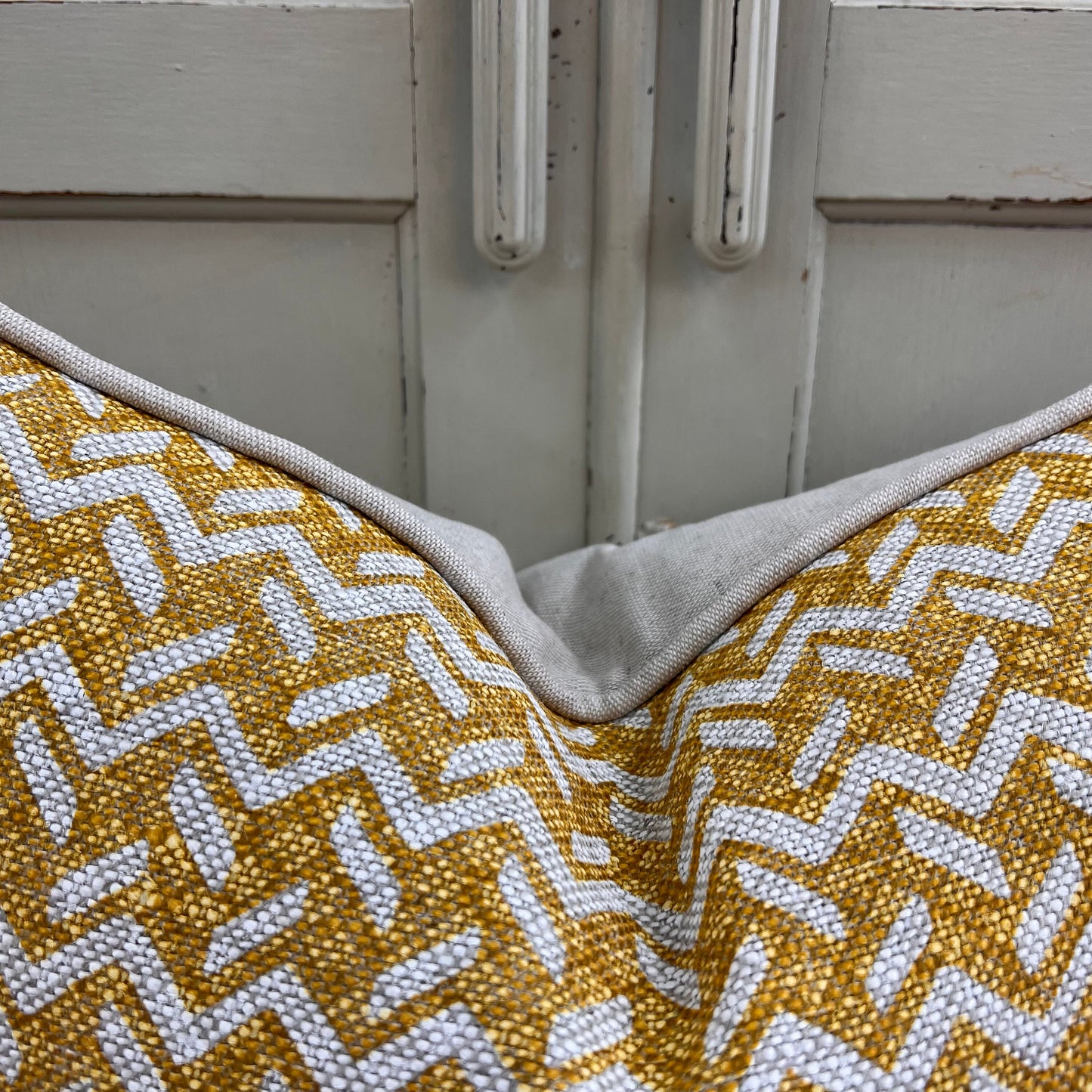 Cushions Made In Fermoie Chiltern Luxury Designer Decorative Neutral Yellow Linen Cushion Pillow Throw Cover