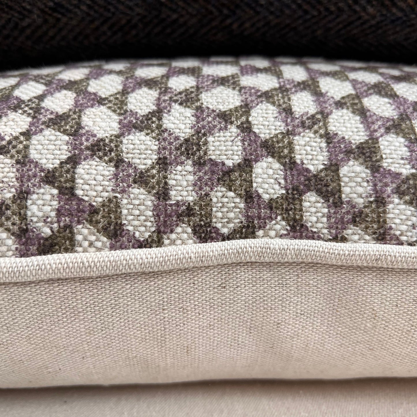 Cushions Made In Fermoie Wicker Luxury Designer Decorative Black Plum Linen Cushion Pillow Throw Cover