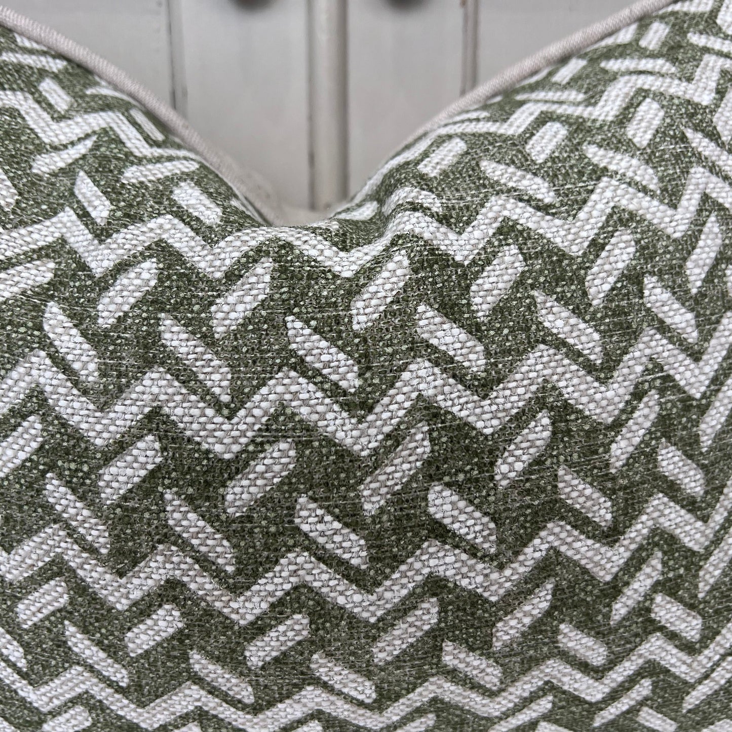 Cushions Made In Fermoie Chiltern Luxury Designer Decorative Olive Green Linen Cushion Pillow Throw Cover