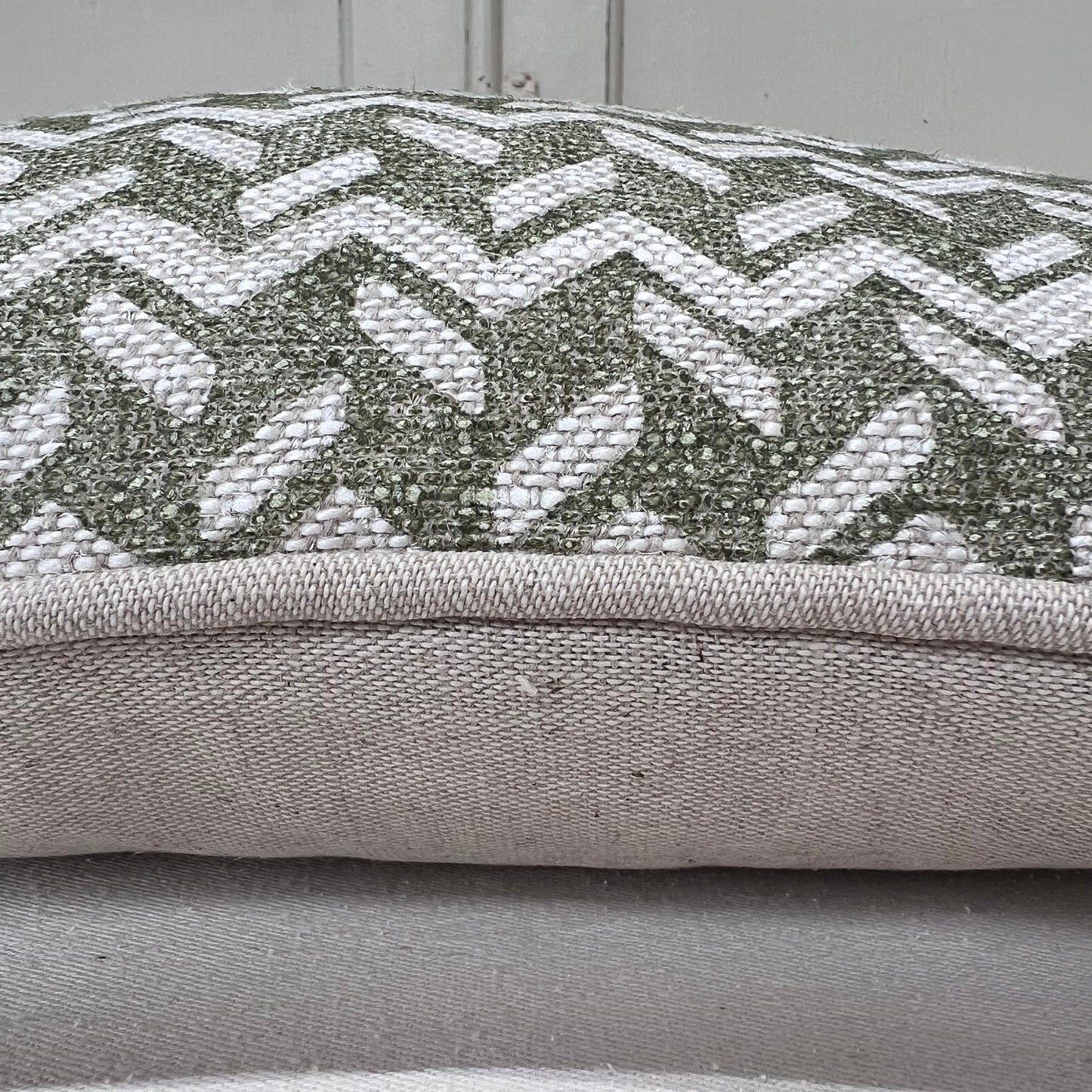 Cushions Made In Fermoie Chiltern Luxury Designer Decorative Olive Green Linen Cushion Pillow Throw Cover