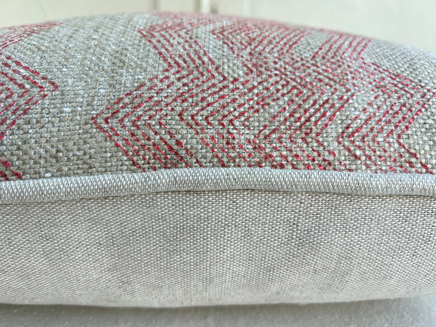 Cushions Made In Fermoie Drift Luxury Designer Decorative Red Beige Linen Cushion Pillow Throw Cover