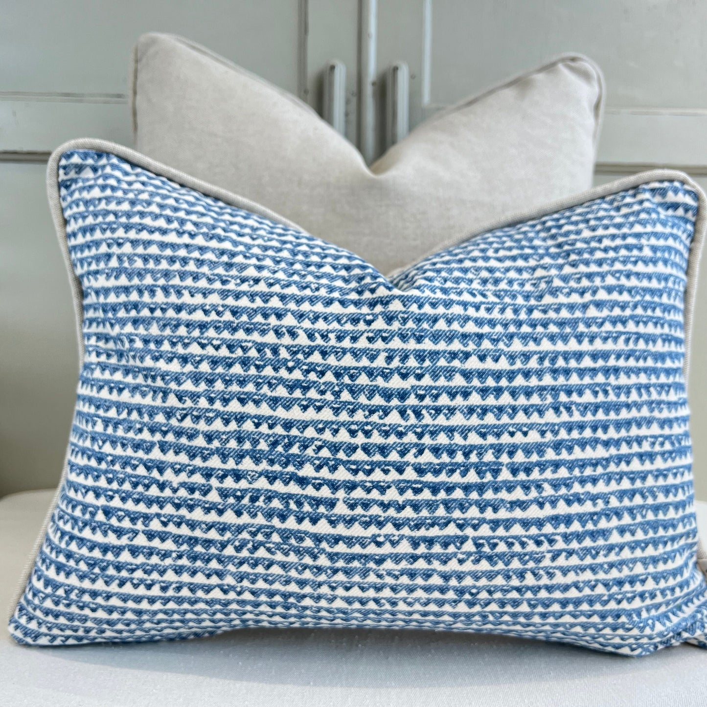 Cushions Made In Fermoie Mendip Decorative Blue Neutral Cotton Cushion Pillow Throw Cover