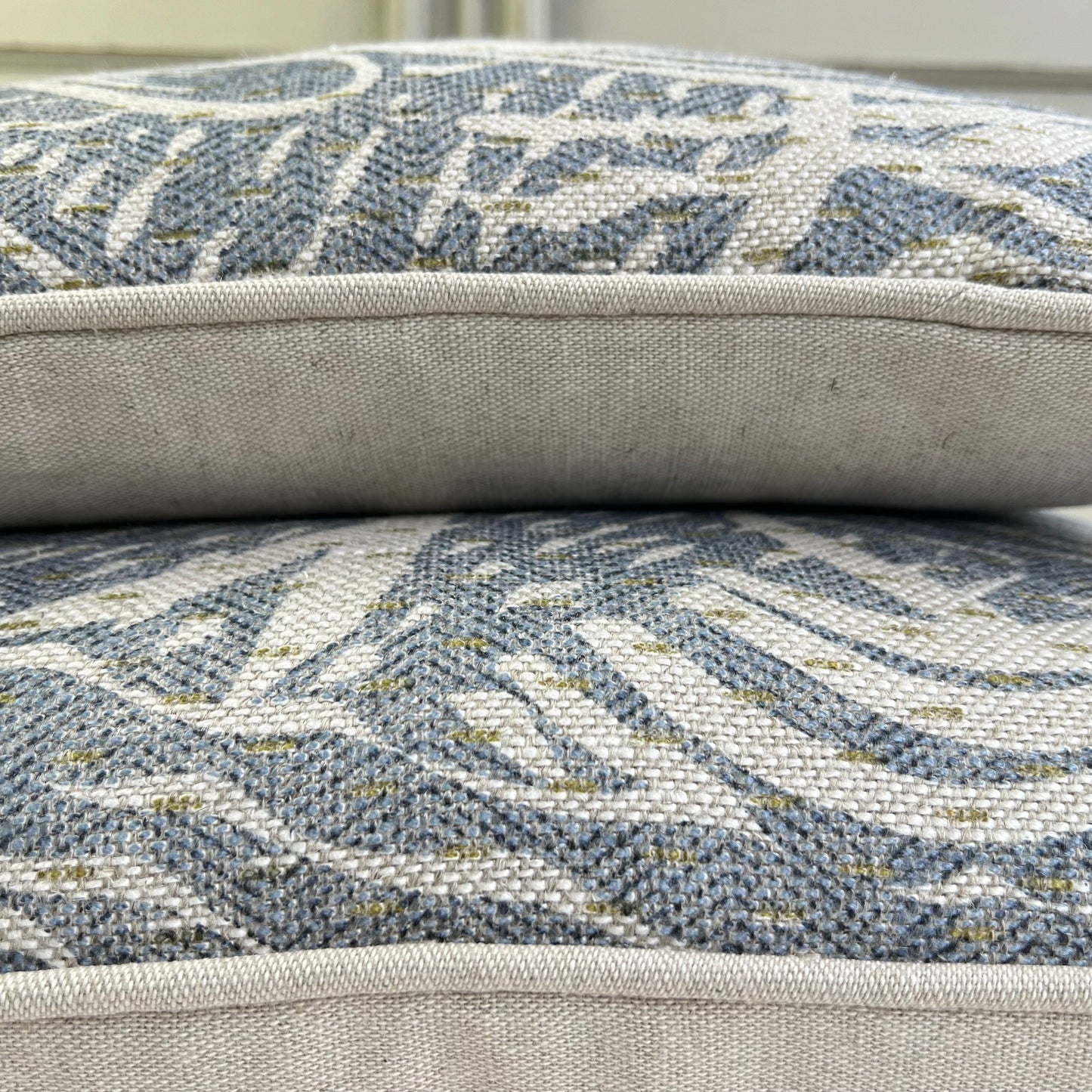Cushions Made In Fermoie Savernake Linen Luxury Designer Decorative Pale Blue Cushion Pillow Throw Cover