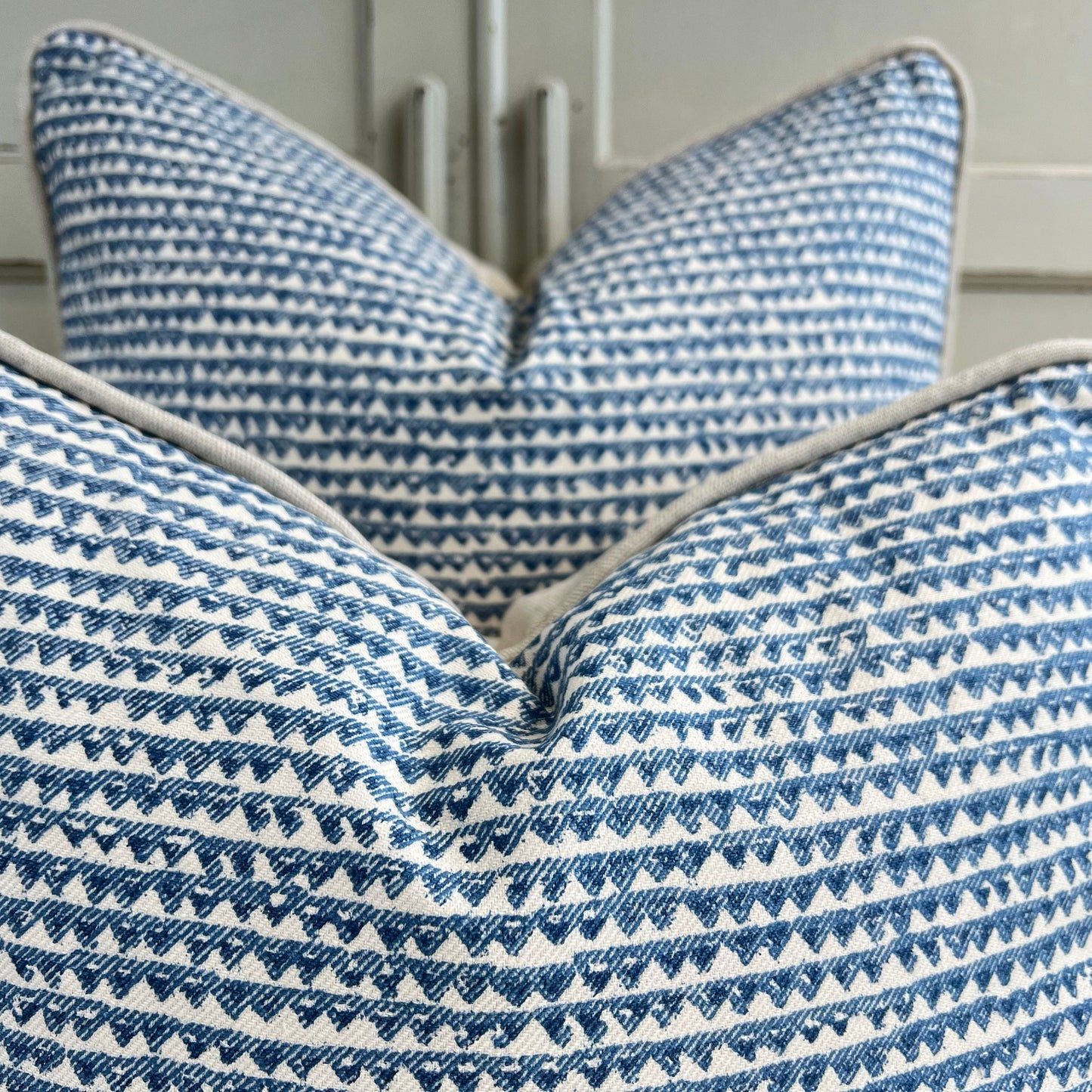 Cushions Made In Fermoie Mendip Decorative Blue Neutral Cotton Cushion Pillow Throw Cover