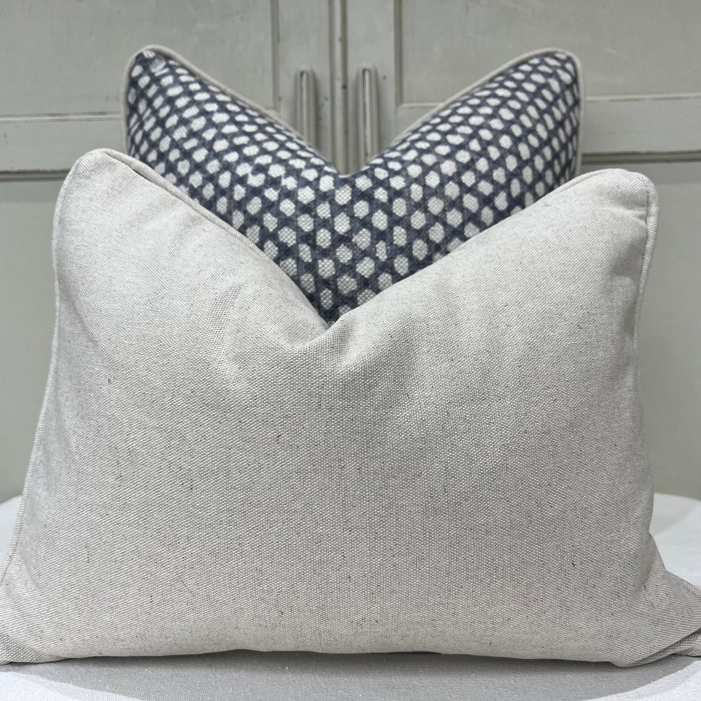 Cushions Made In Fermoie Neutral Black Blue Wicker Luxury Designer Decorative Linen Cushion Pillow Throw Cover