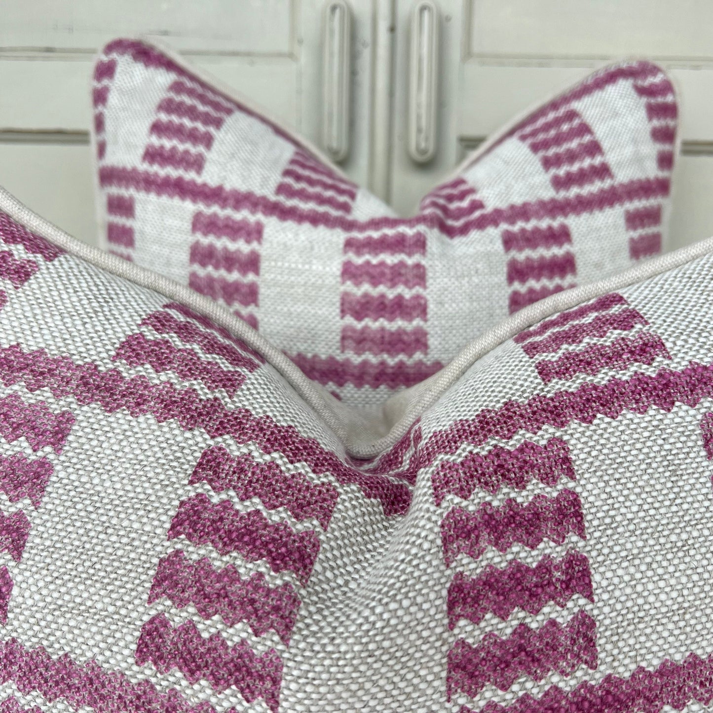 Cushions Made In Fermoie Cove Raspberry Pink Fabric Linen Cushion Pillow Throw Cover