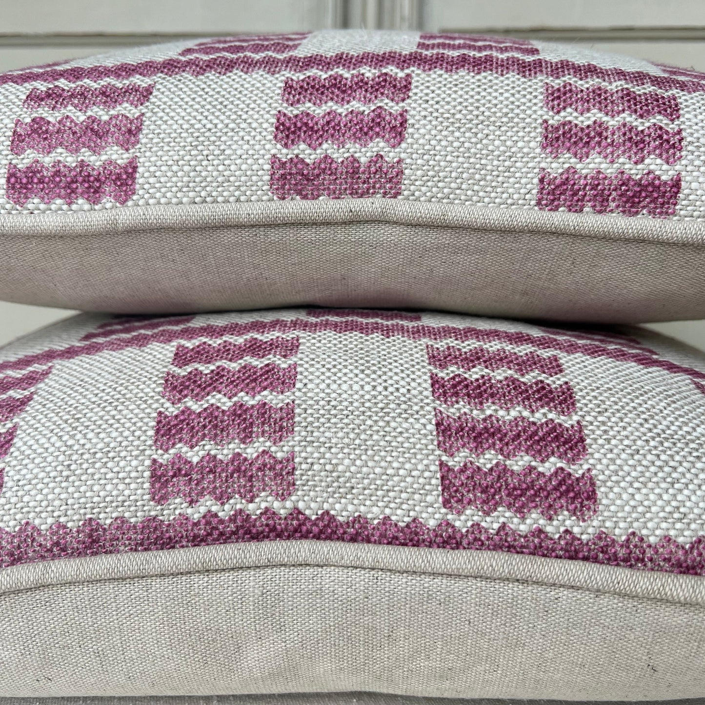 Cushions Made In Fermoie Cove Raspberry Pink Fabric Linen Cushion Pillow Throw Cover