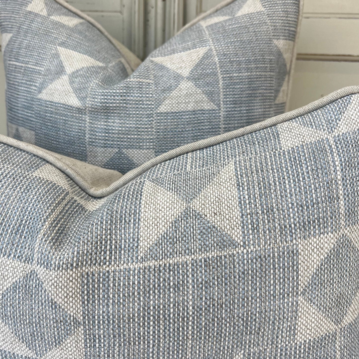 Cushions Made In Fermoie Flag Decorative Pale Blue Neutral Linen Cushion Pillow Throw Cover