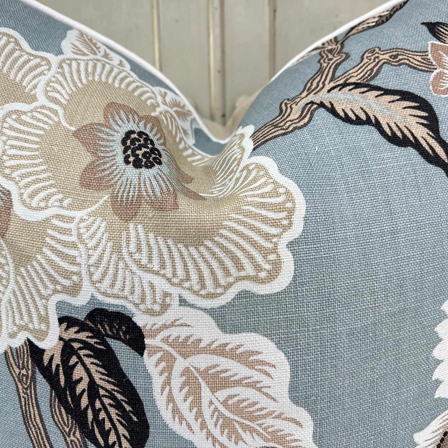 Schumacher Luxury Designer Hothouse Flowers Pale Blue Cushion Pillow Cover