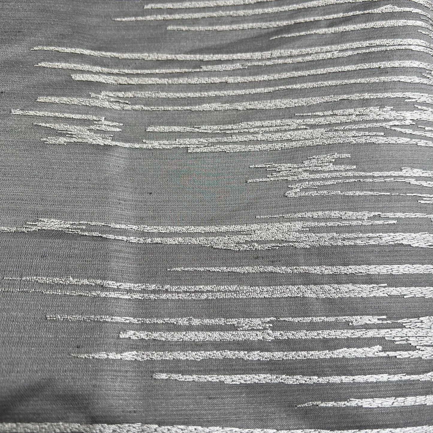 Luxury Designer Taupe Silver Embroidered Contemporary Cushion Pillow Throw Cover