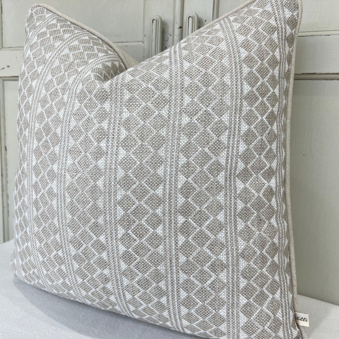 Cushion made in Fermoie Quantock Luxury Designer Decorative Neutral Beige Linen Cushion Pillow Throw Cover