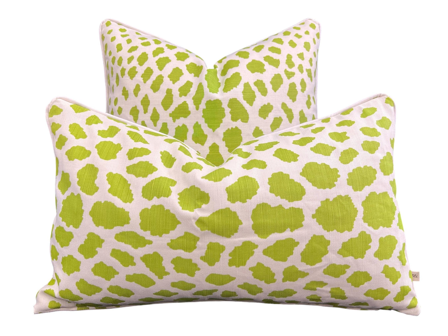 Luxury Designer Quadrille Cheetah Green Fabric Cushion Pillow Throw Cover