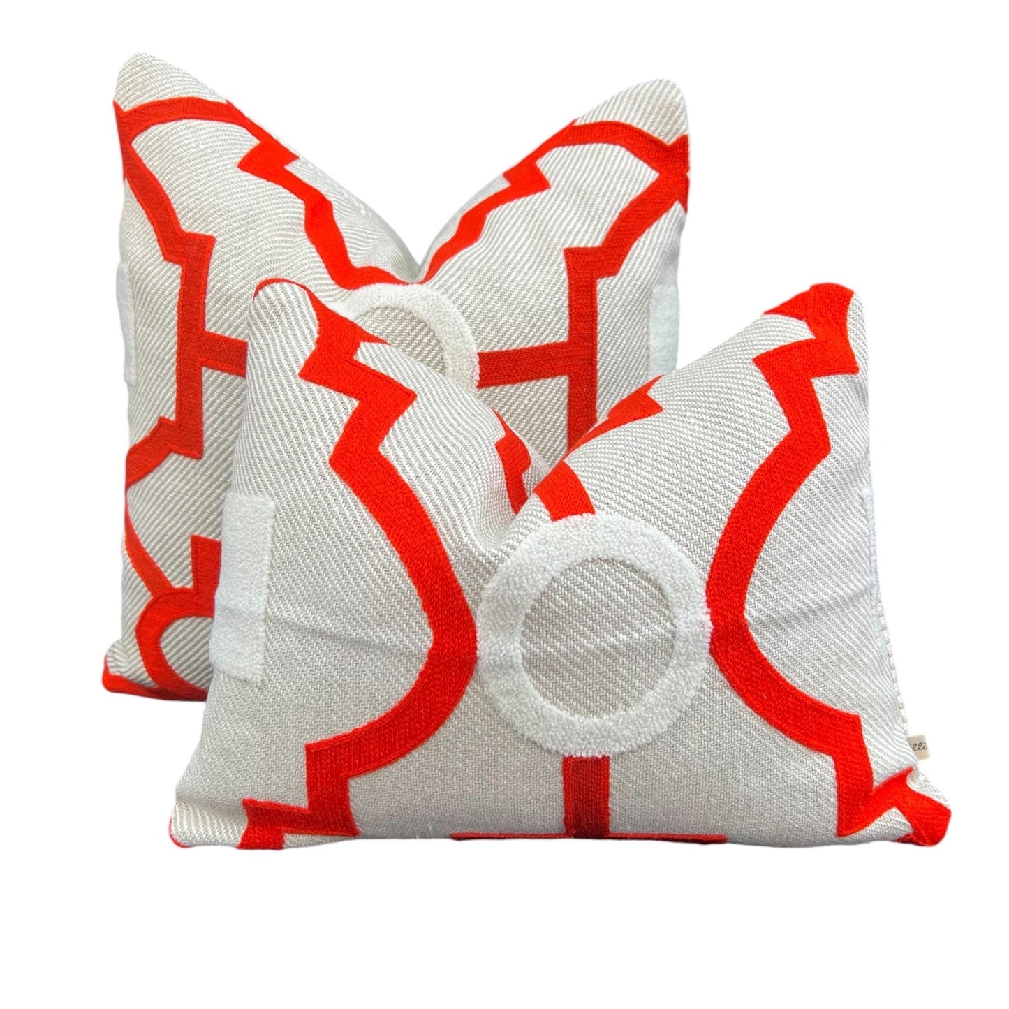Luxury Designer Manuel Canovas Tanvi Orange Embroidery Textured Cushion Pillow Cover