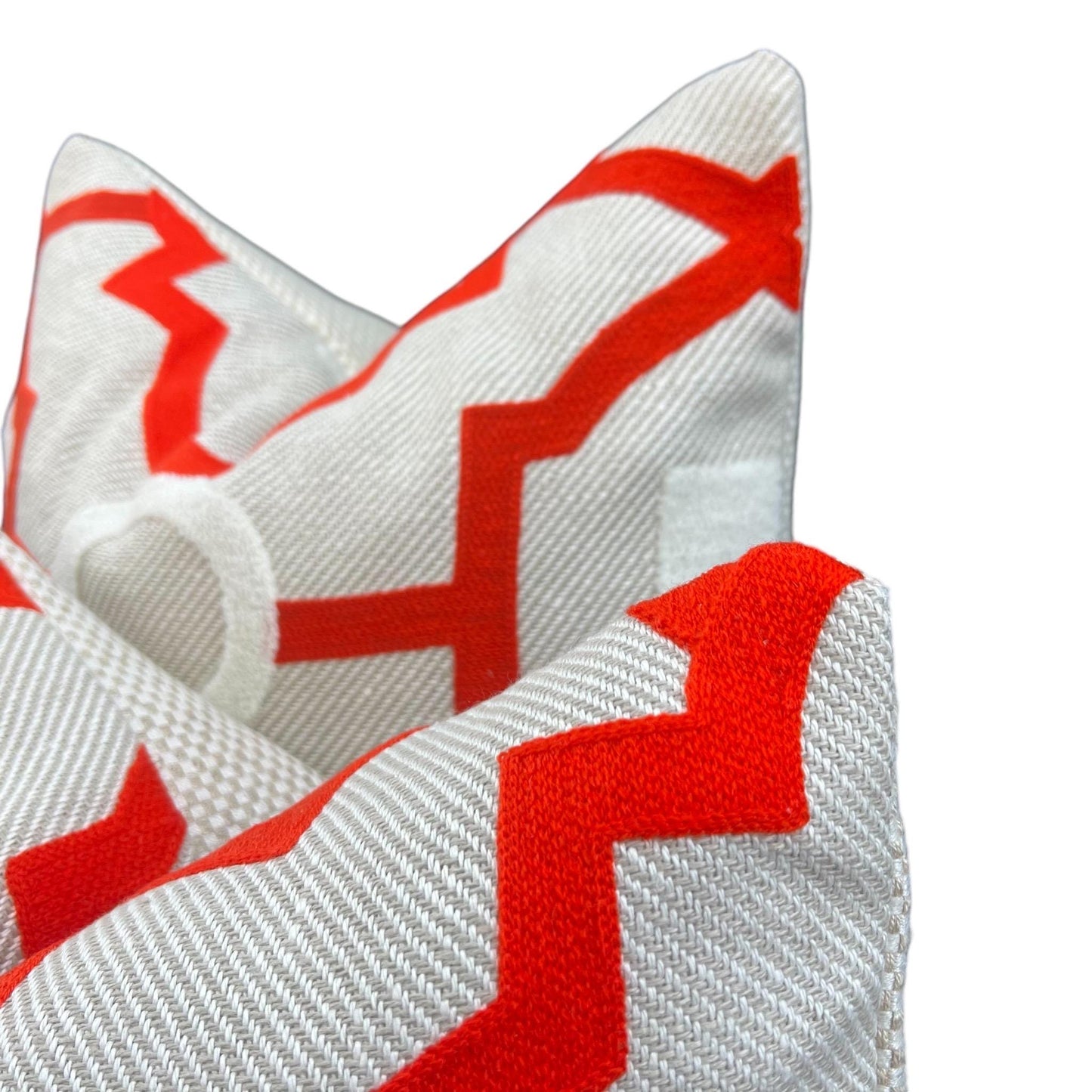 Luxury Designer Manuel Canovas Tanvi Orange Embroidery Textured Cushion Pillow Cover