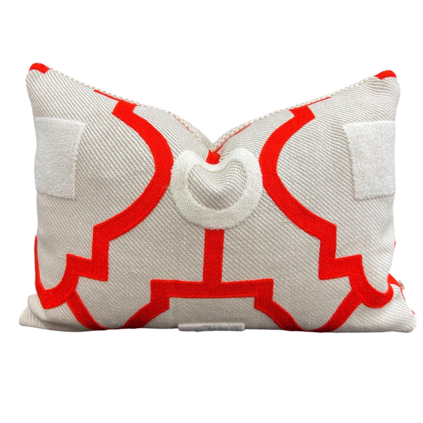 Luxury Designer Manuel Canovas Tanvi Orange Embroidery Textured Cushion Pillow Cover