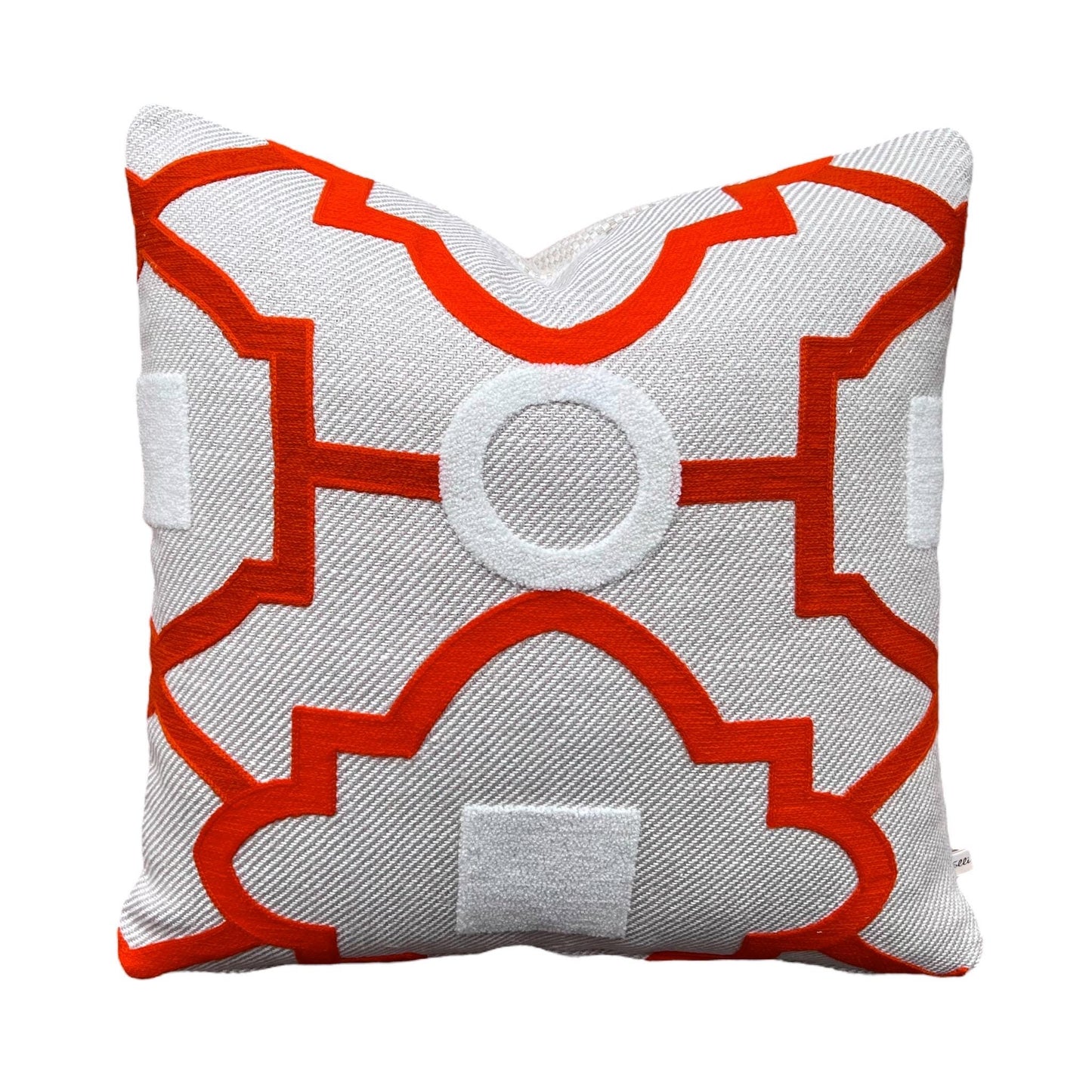 Luxury Designer Manuel Canovas Tanvi Orange Embroidery Textured Cushion Pillow Cover