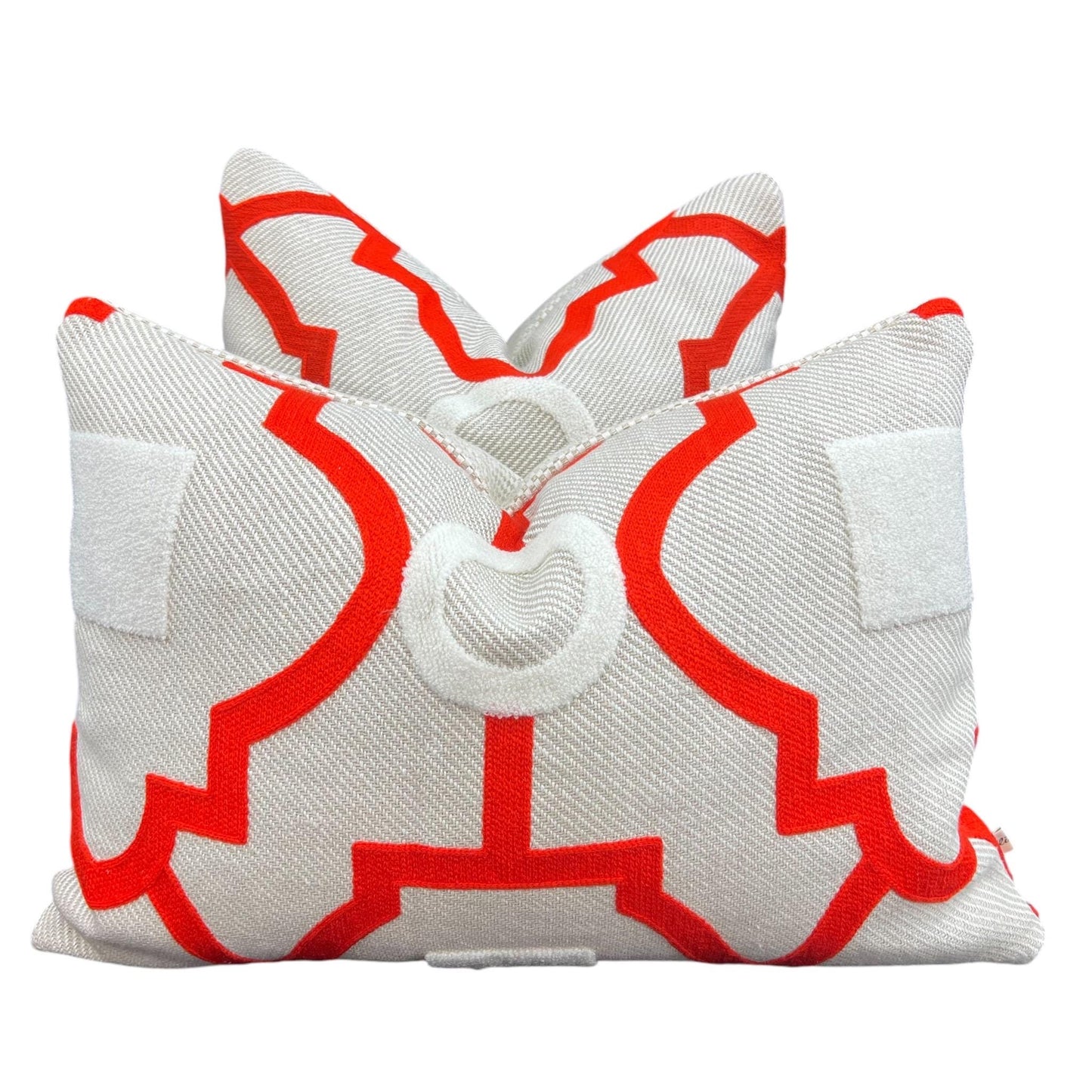 Luxury Designer Manuel Canovas Tanvi Orange Embroidery Textured Cushion Pillow Cover