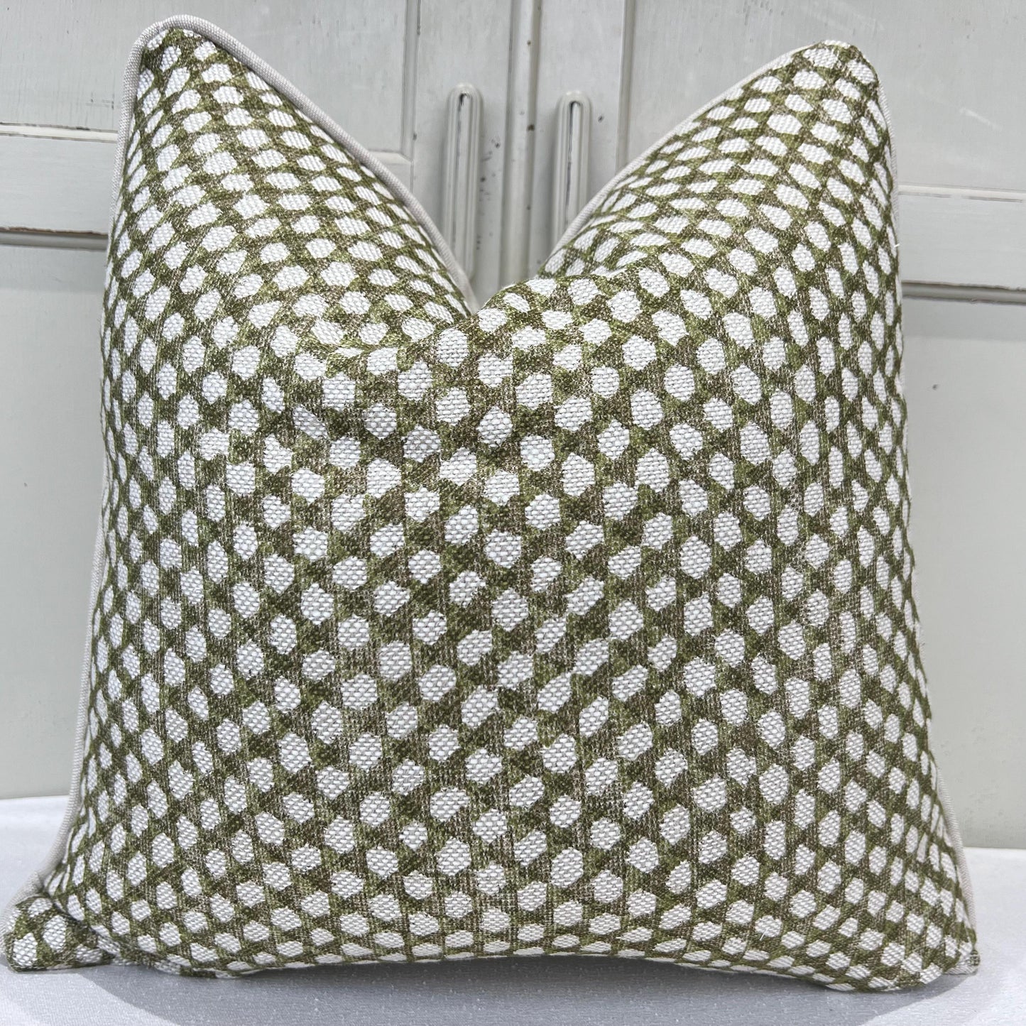 Cushions Made In Fermoie Wicker Luxury Designer Decorative Olive Green Linen Cushion Pillow Throw Cover