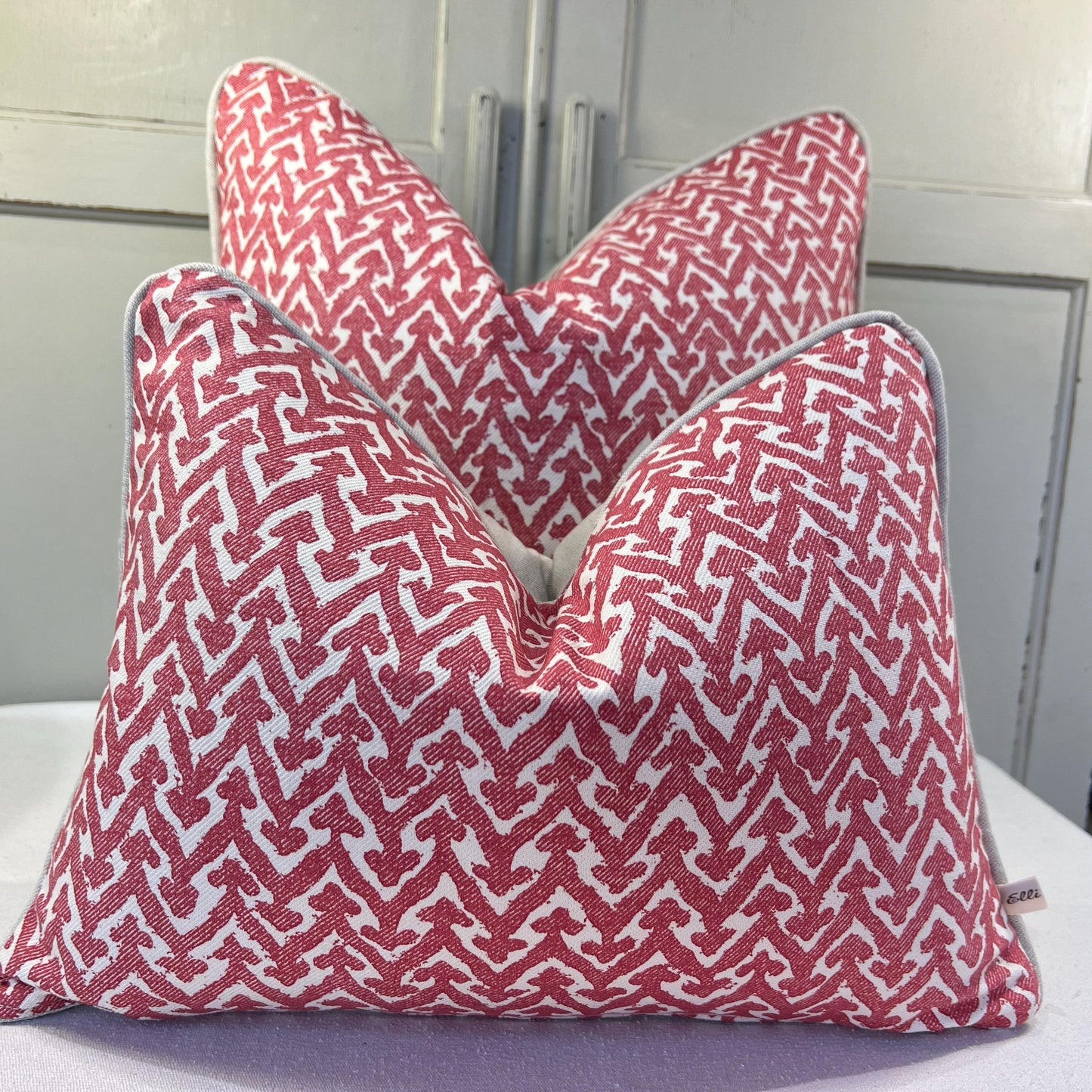 Cushions Made In Fermoie Rabanna Red Cotton Decorative Sofa Throw Pillow Cover