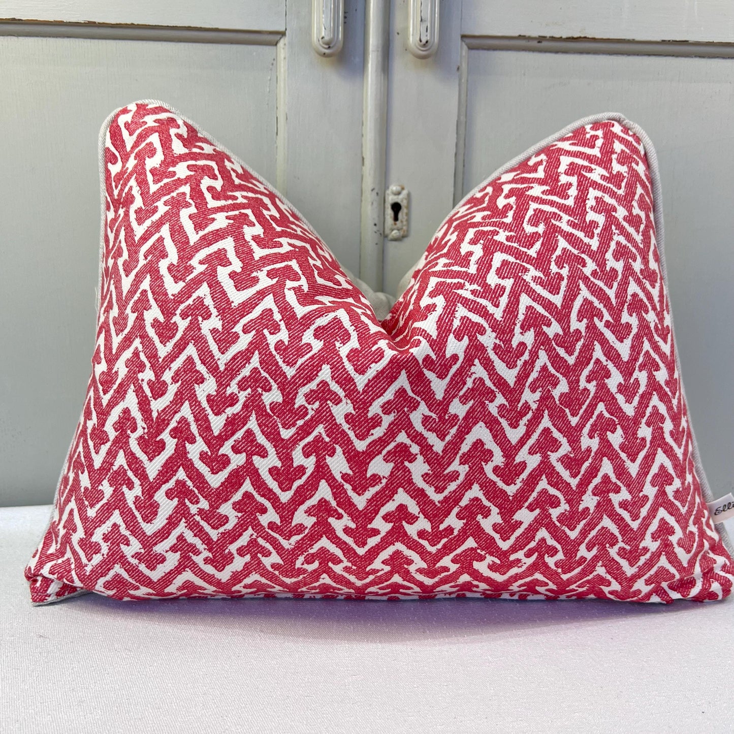 Cushions Made In Fermoie Rabanna Red Cotton Decorative Sofa Throw Pillow Cover