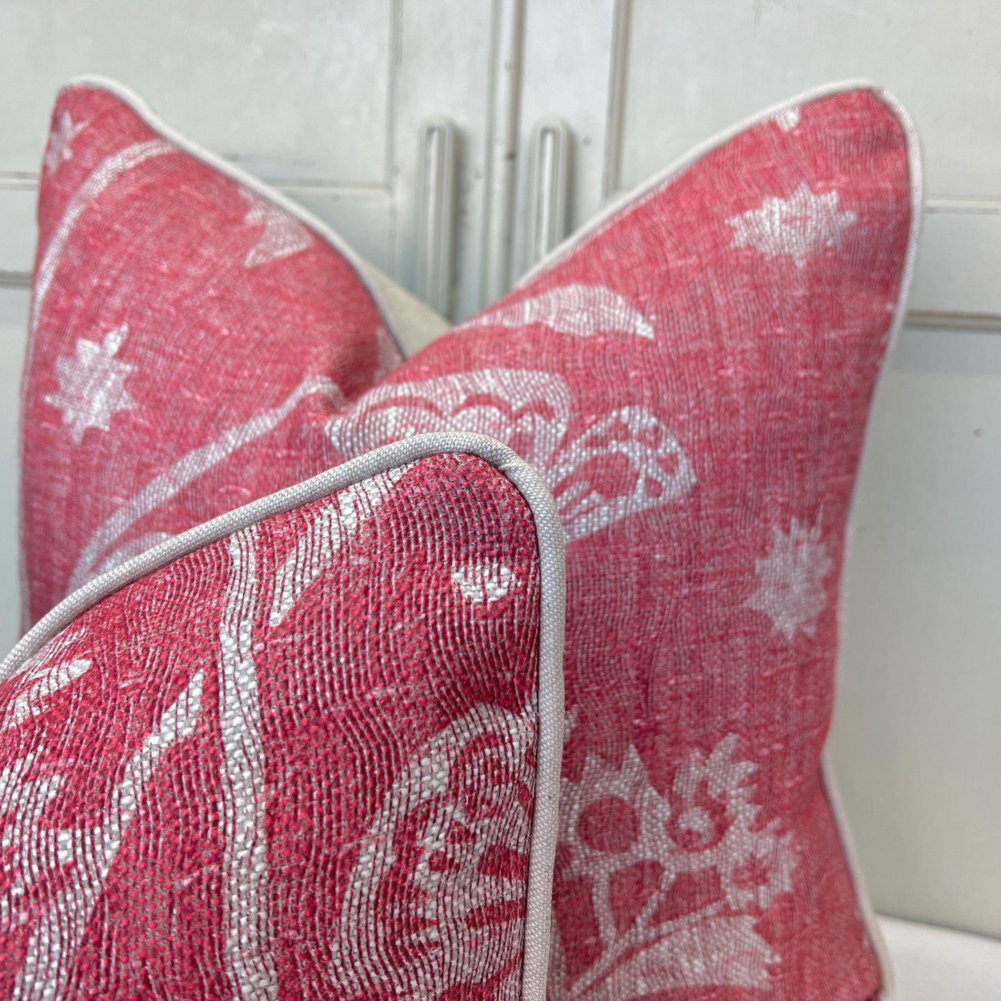 Cushions Made In Fermoie Luxury Designer Astrea Floral Raspberry Red Cushion Pillow Throw Cover