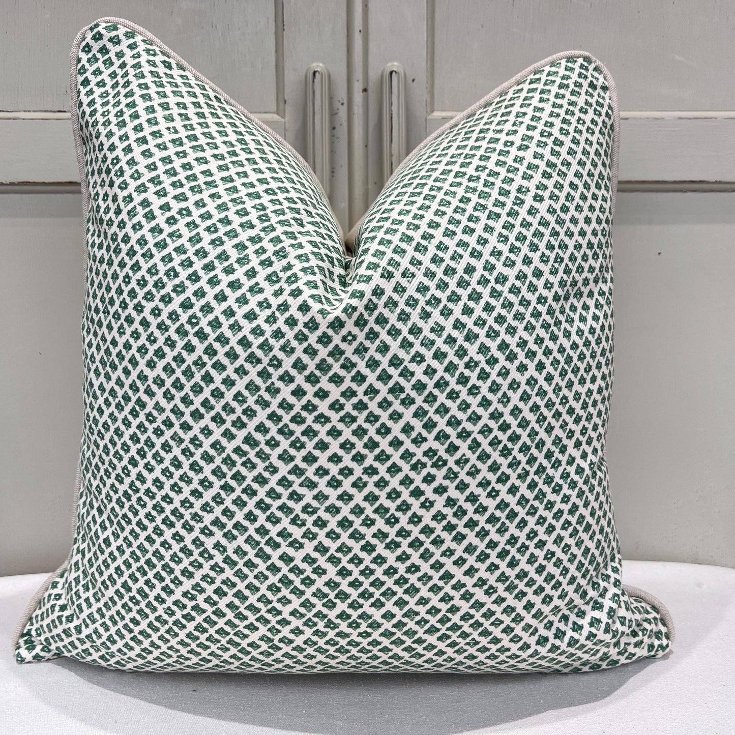 Cushions Made In Fermoie Marden Luxury Designer Decorative Green Cream Cotton Cushion Pillow Throw Cover