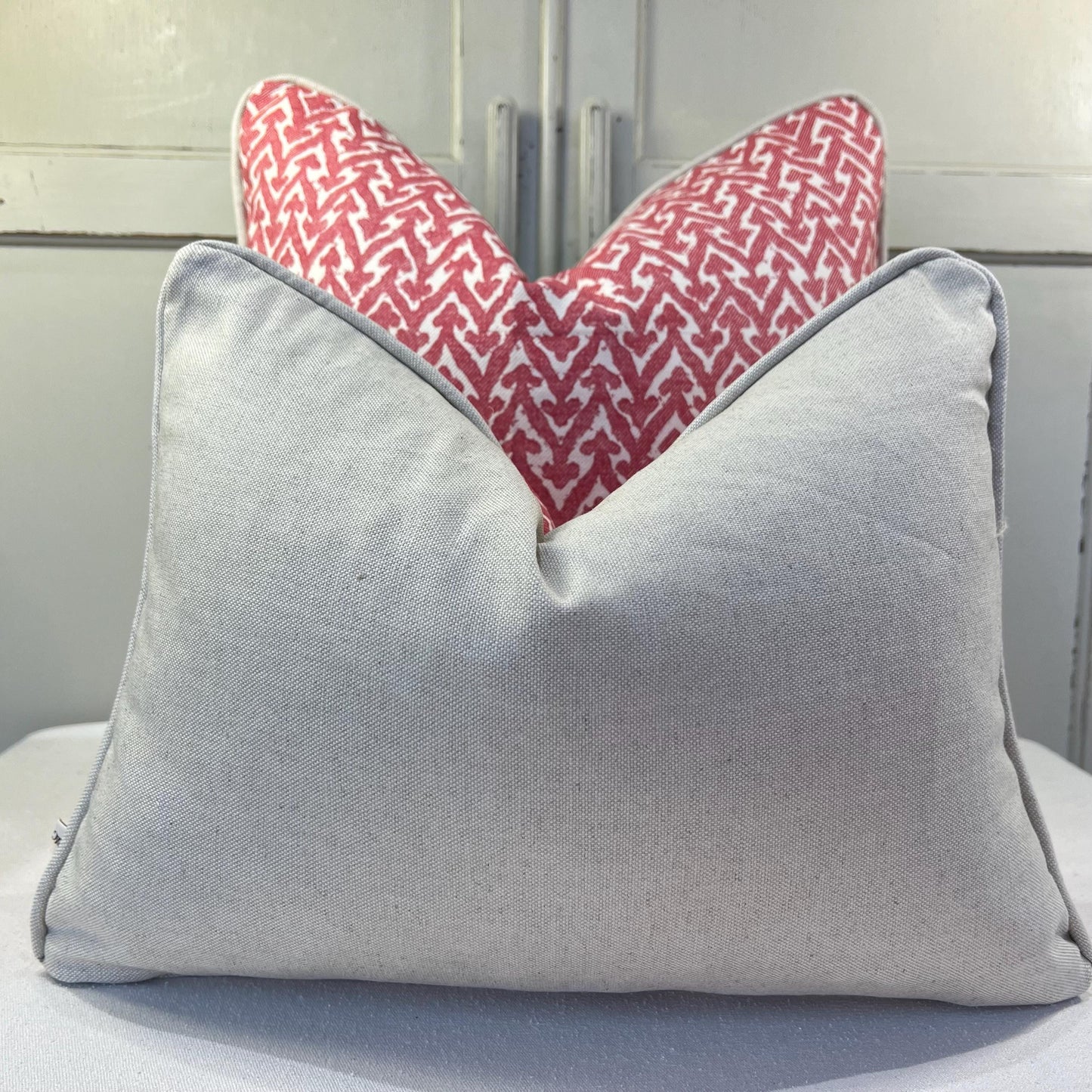 Cushions Made In Fermoie Rabanna Red Cotton Decorative Sofa Throw Pillow Cover