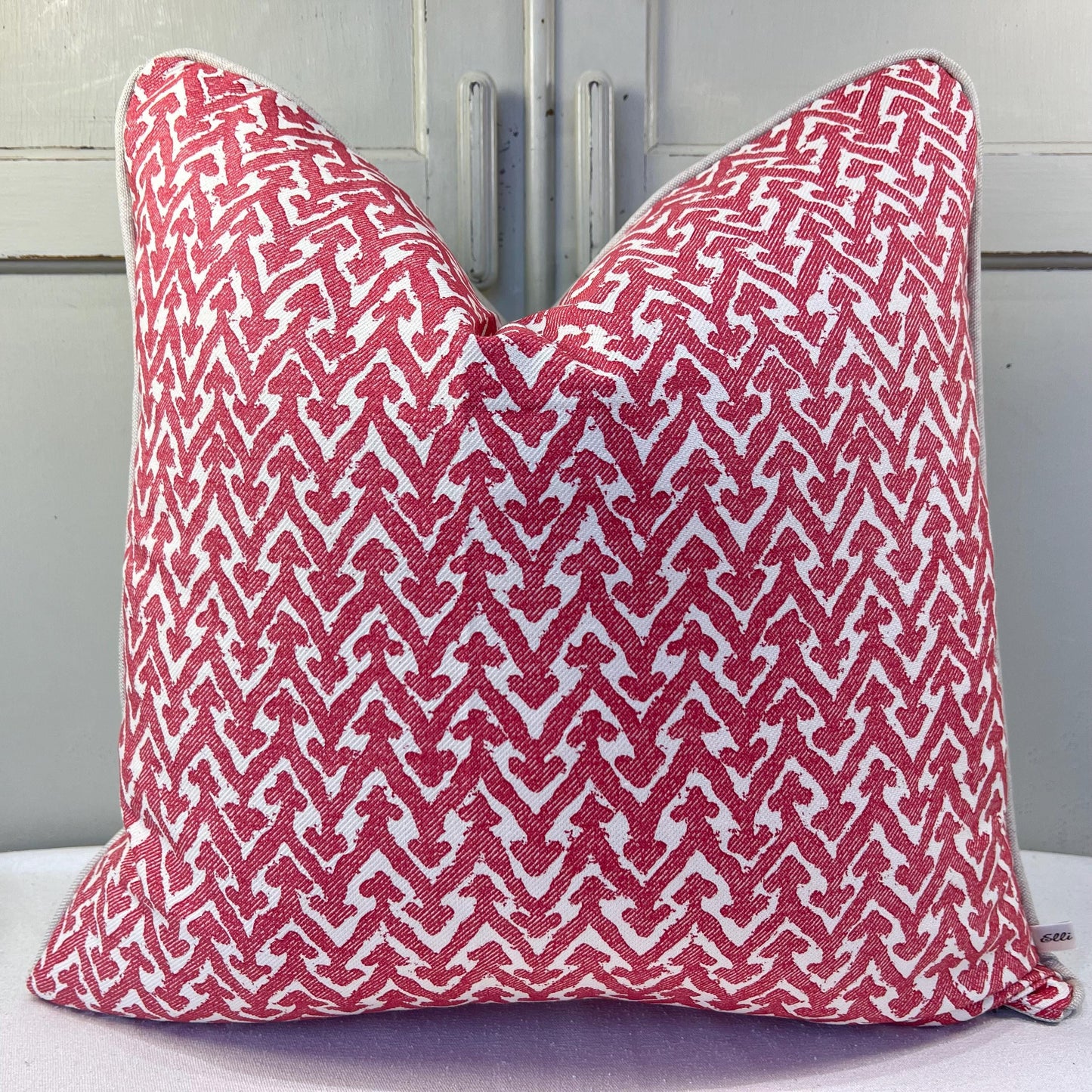 Cushions Made In Fermoie Rabanna Red Cotton Decorative Sofa Throw Pillow Cover