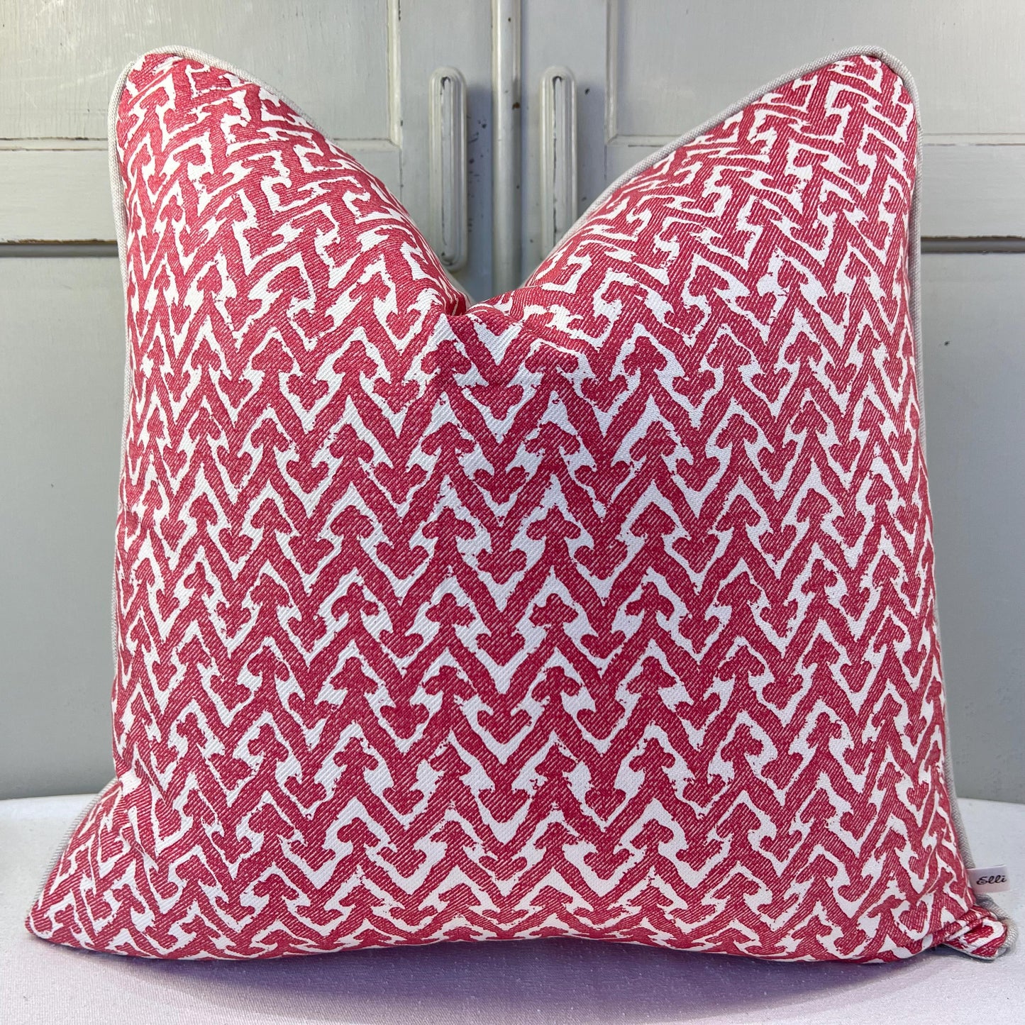 Cushions Made In Fermoie Rabanna Red Cotton Decorative Sofa Throw Pillow Cover