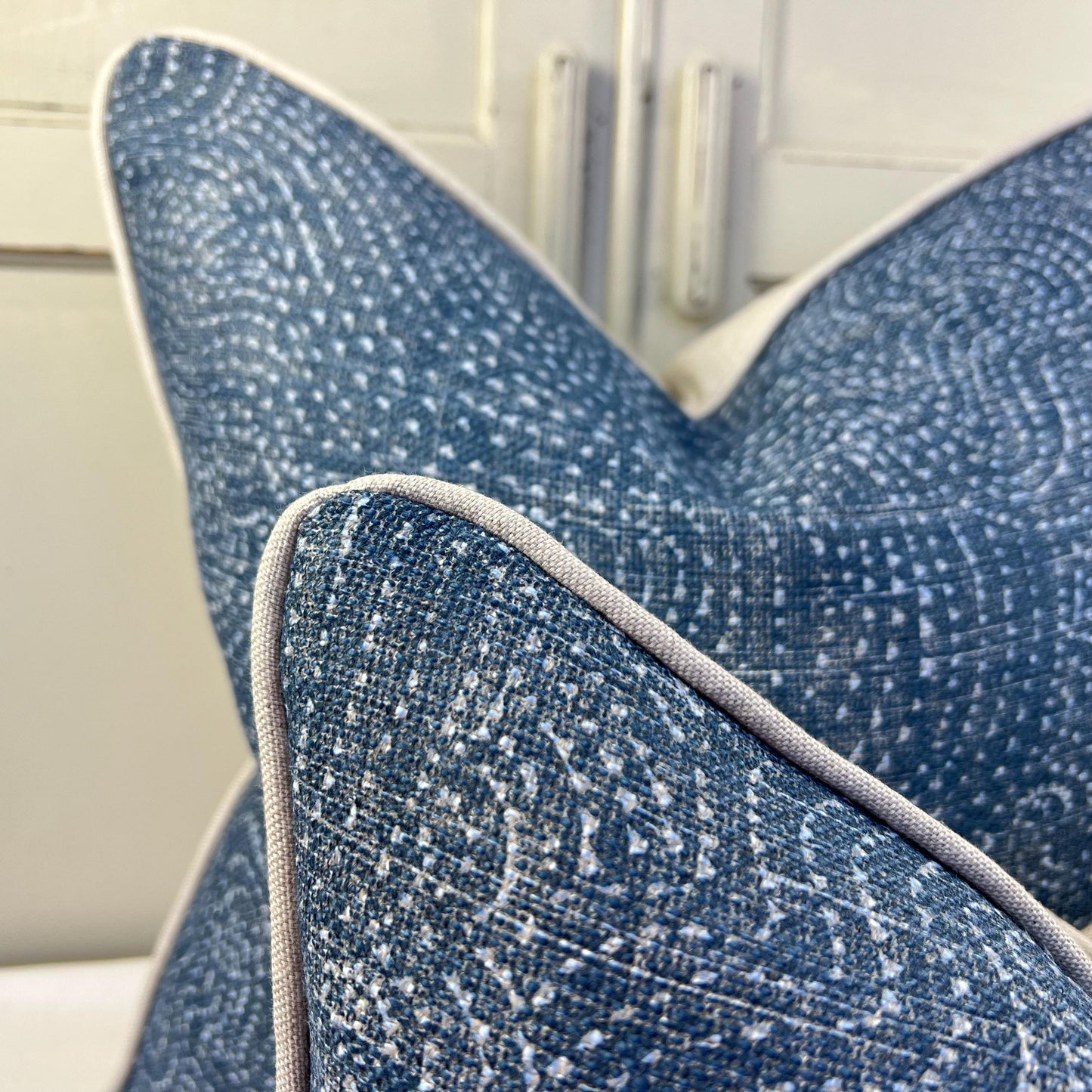 Cushions Made In Fermoie Cloud Luxury Designer Decorative Mid Blue Linen Cushion Pillow Throw Cover